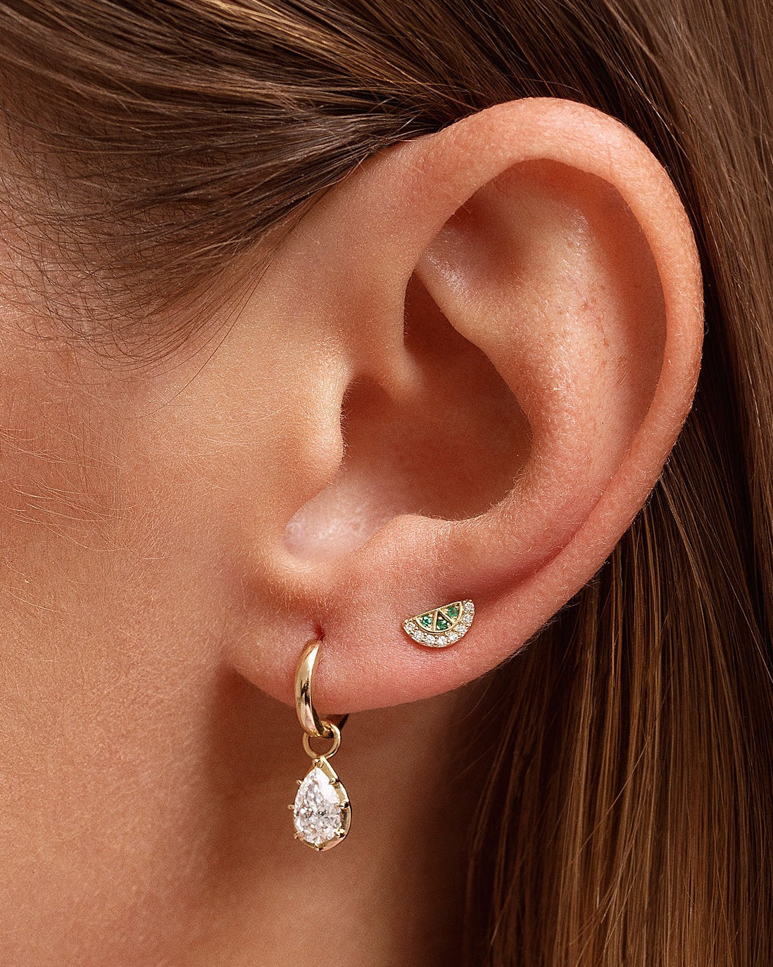 Tiny Gemstone Lime Studs - Sparkle Society