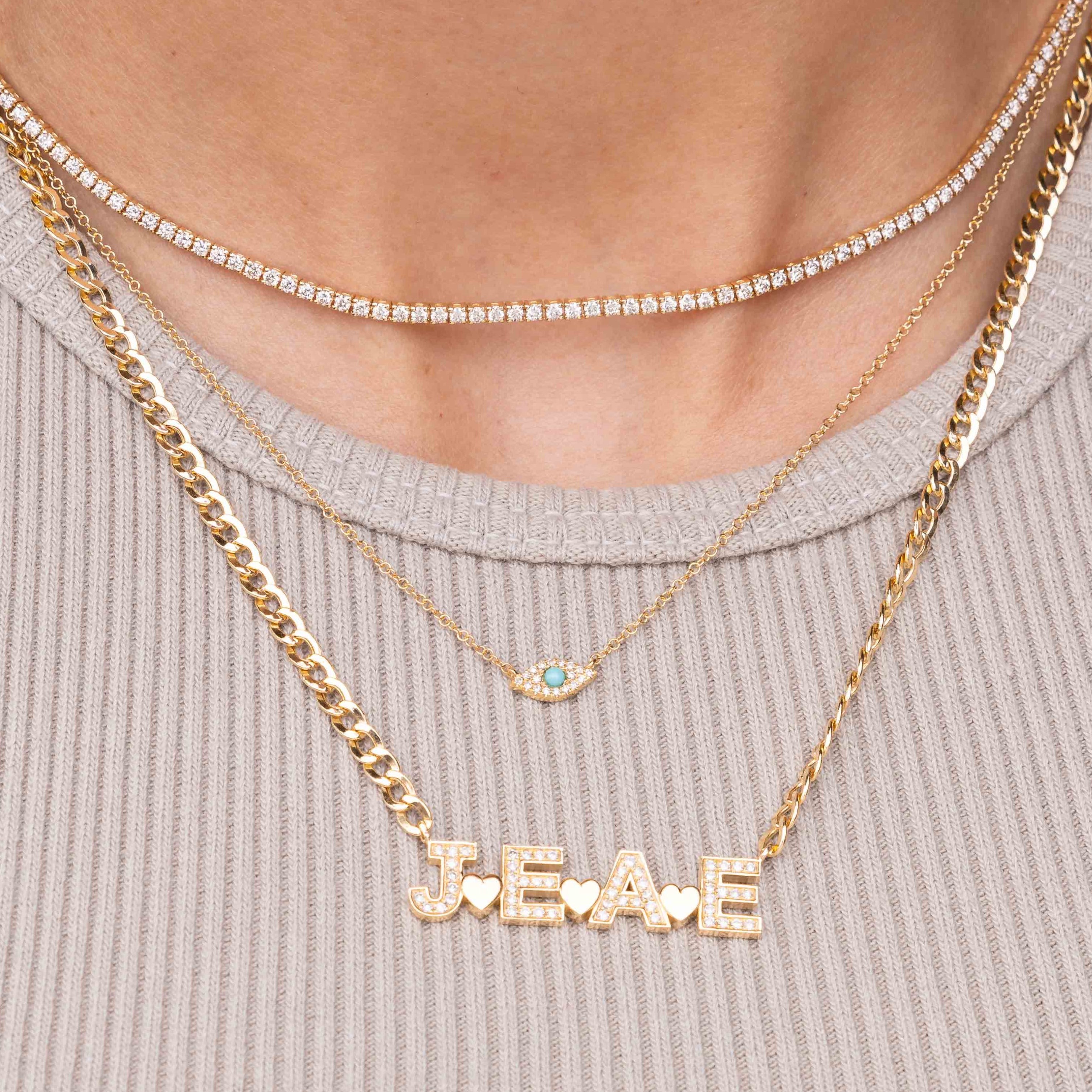 Tiny Turquoise Evil Eye Necklace - Sparkle Society