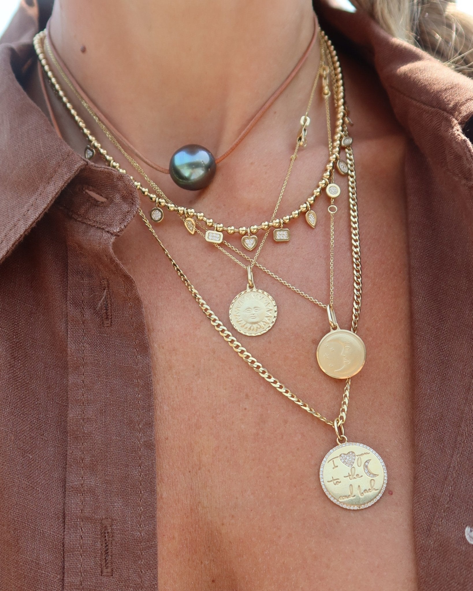 To the Moon and Back Necklace Charm - Sparkle Society