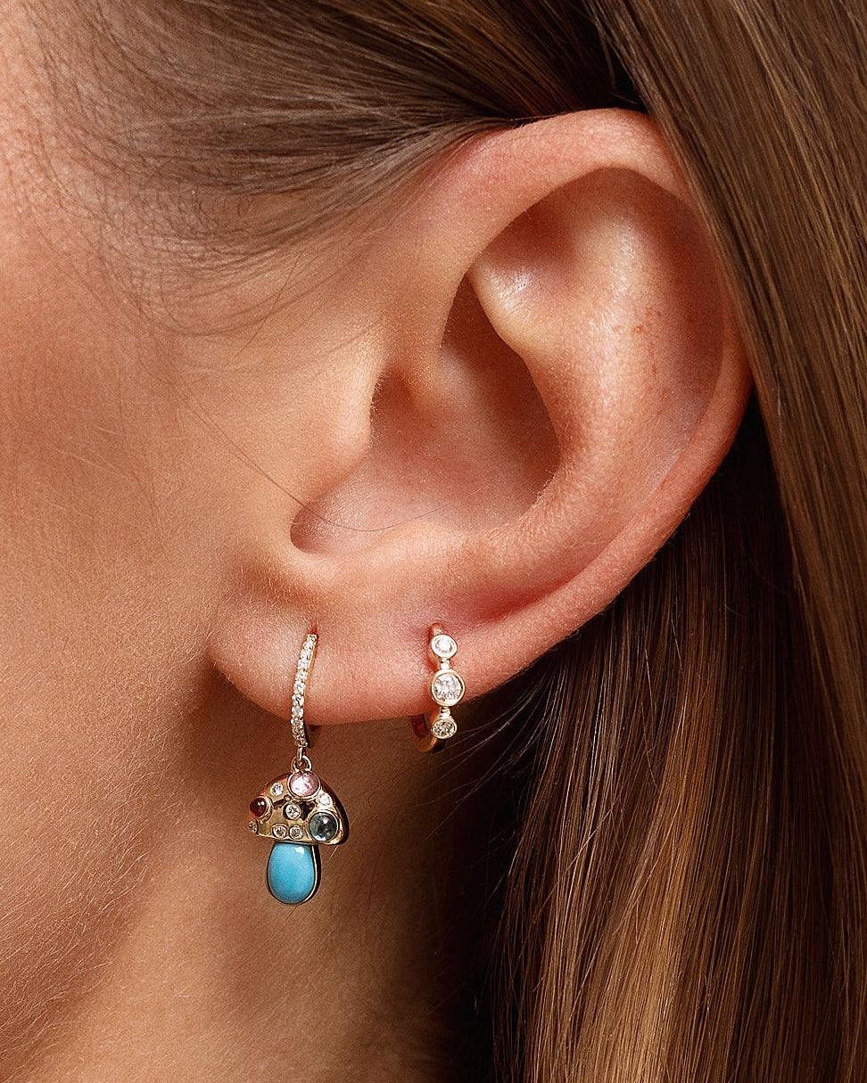 Triple Diamond Bezel Huggies - Sparkle Society