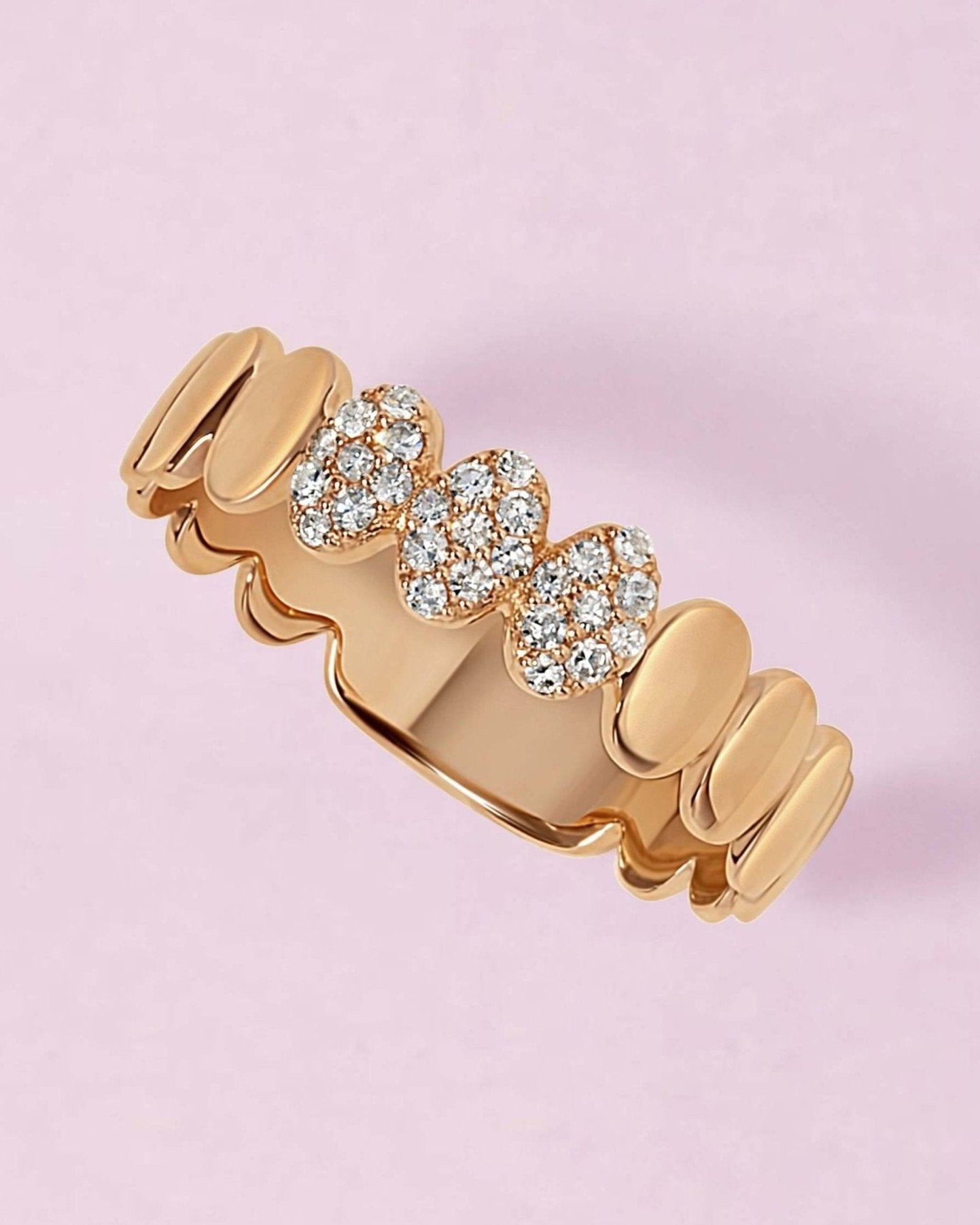 Triple Diamond Oval Band Ring - Sparkle Society