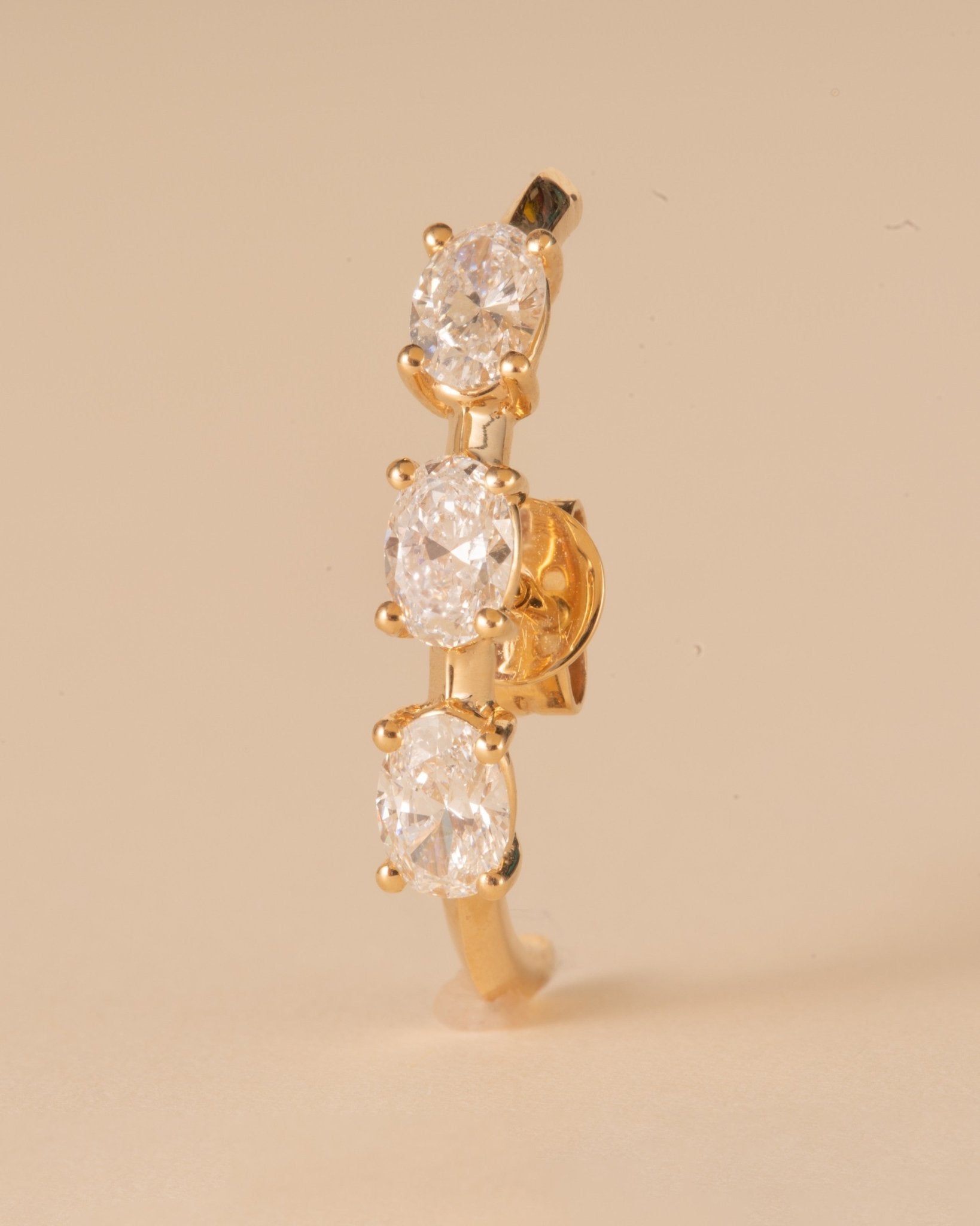 Triple Diamond Prong Ultra Huggie - Sparkle Society