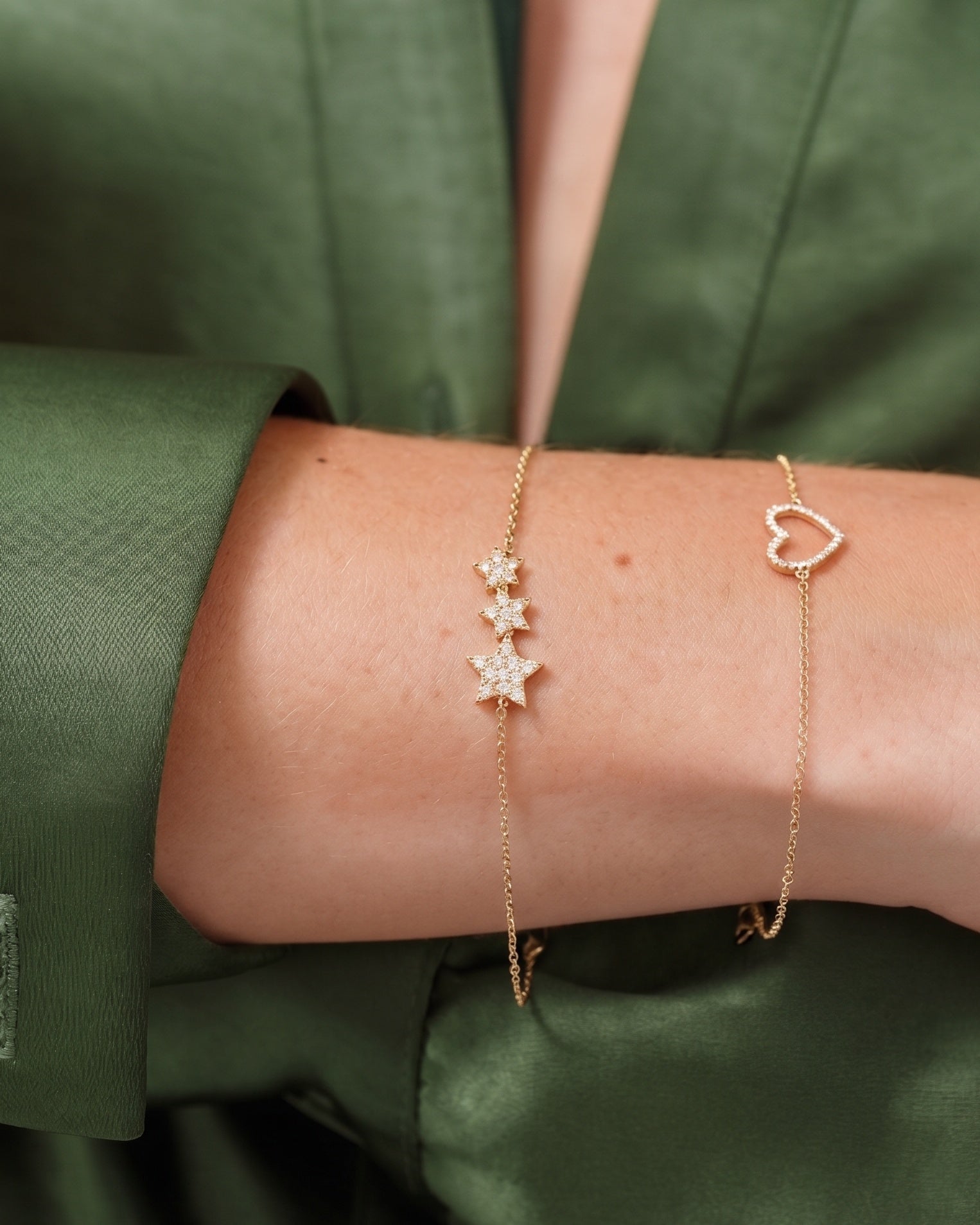Triple Diamond Star Bracelet - Sparkle Society