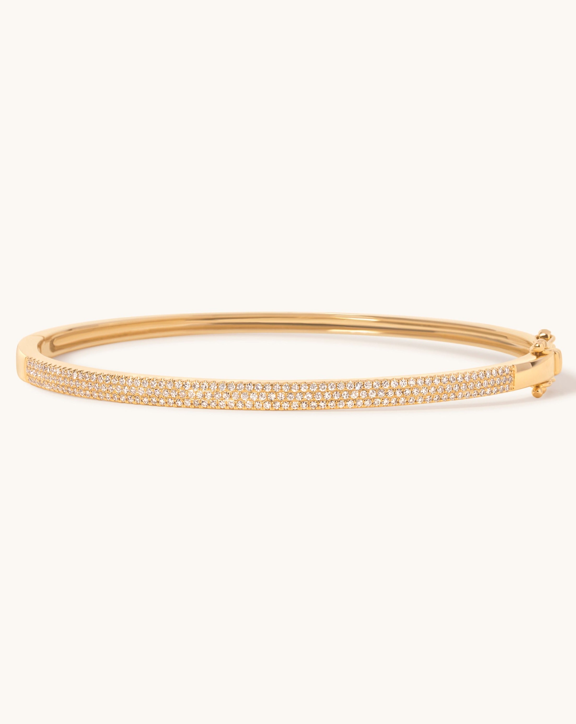 Triple Row Diamond Bangle - Sparkle Society