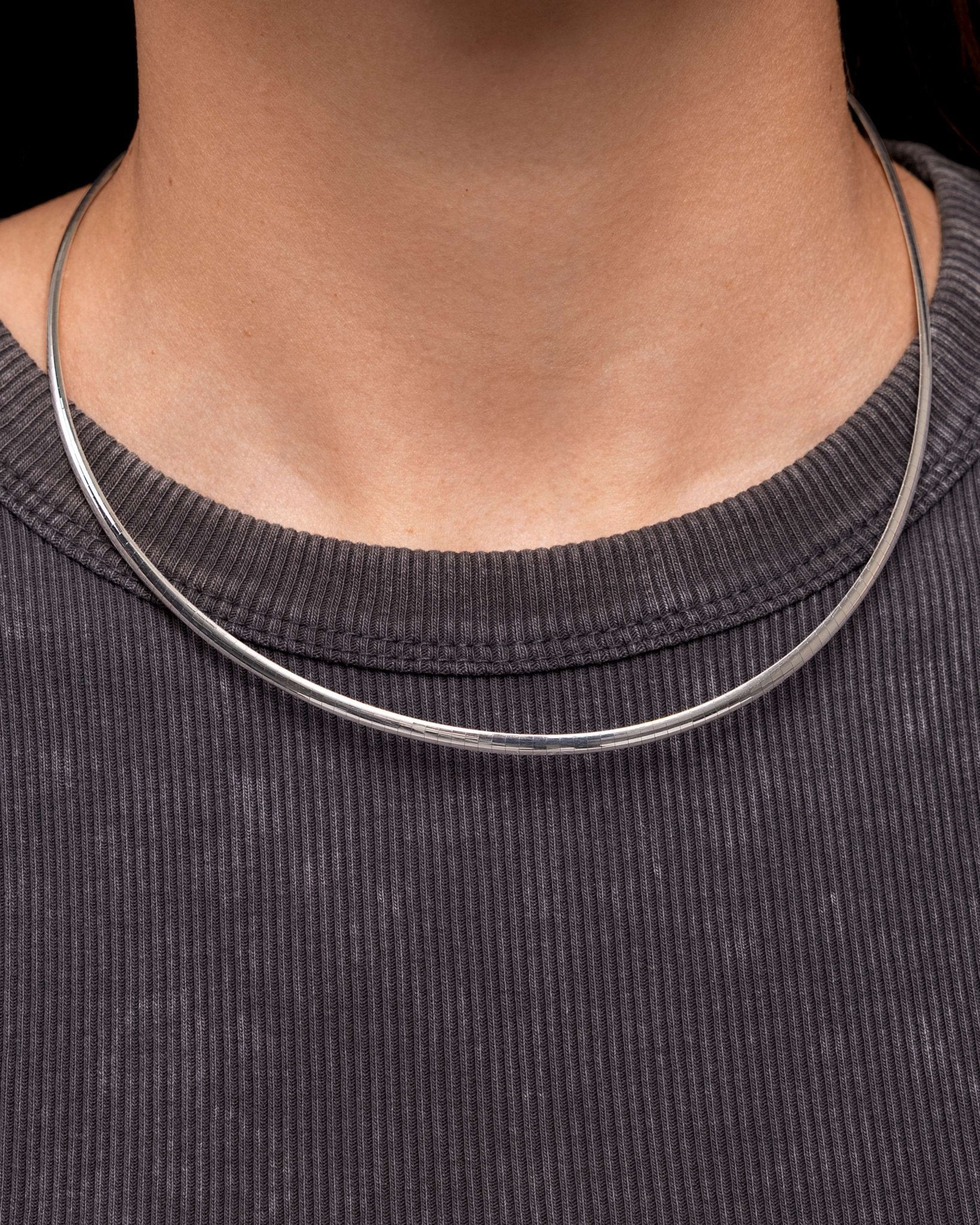 Two Tone Reversible Omega Necklace - Sparkle Society