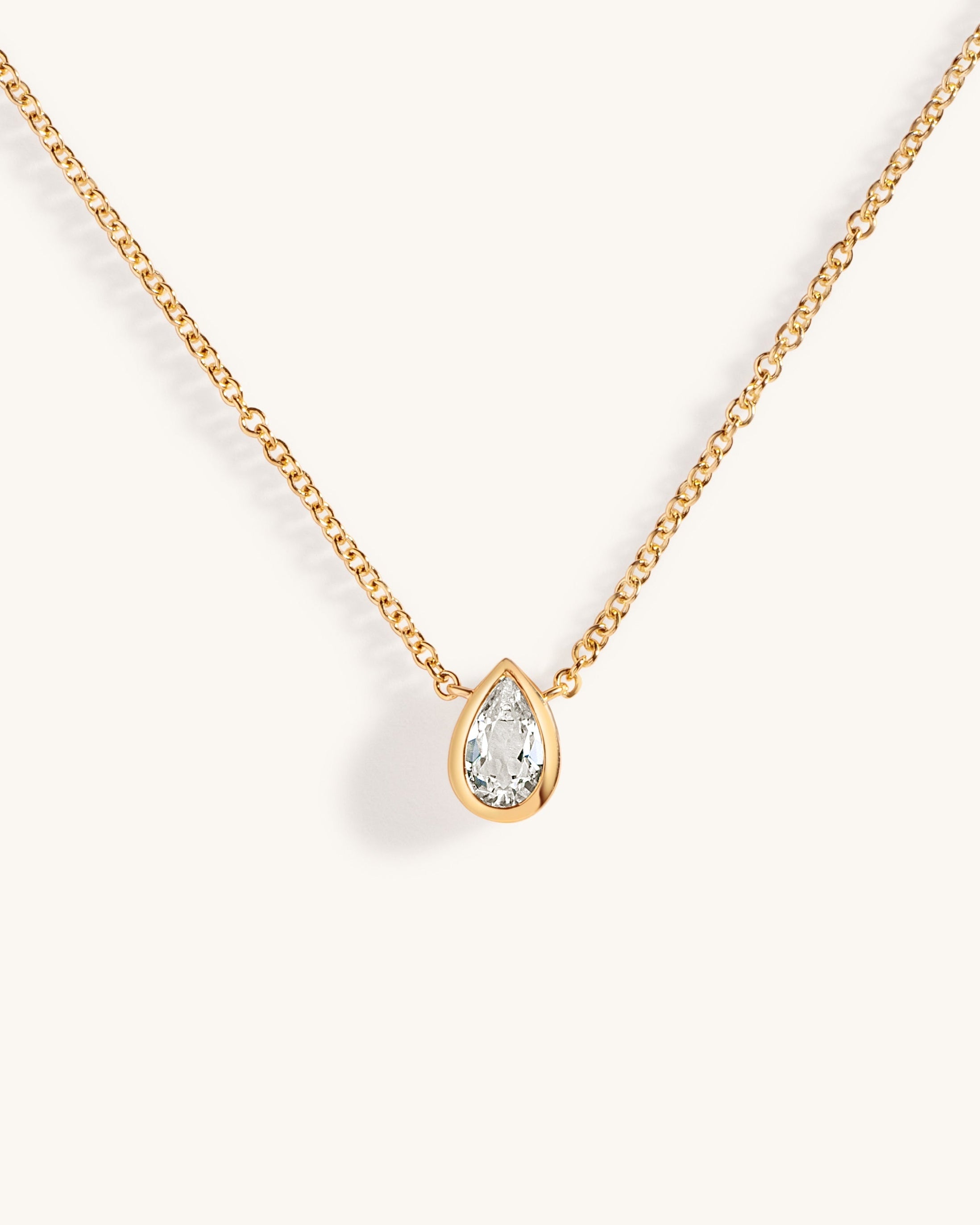 White Topaz Pear Necklace - Sparkle Society