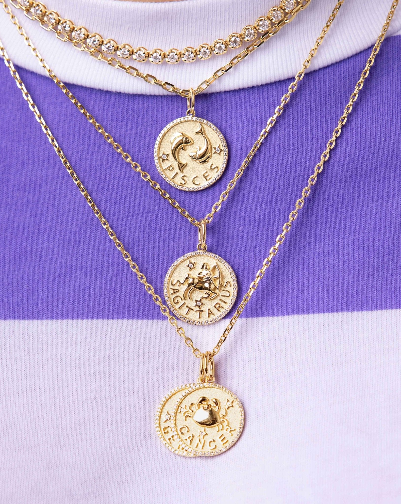 Zodiac Necklace Charm - Sparkle Society