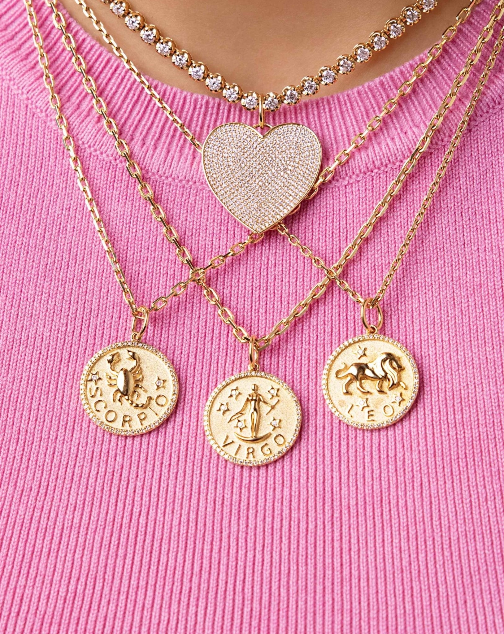 Zodiac Necklace Charm - Sparkle Society