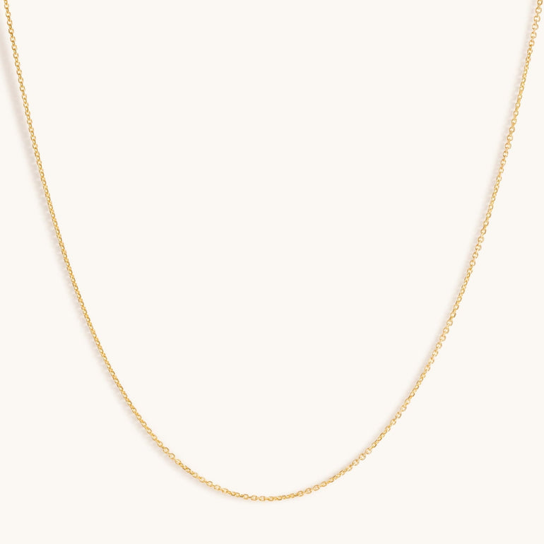 1.05mm Solid Gold Adjustable Cable Chain - Sparkle Society