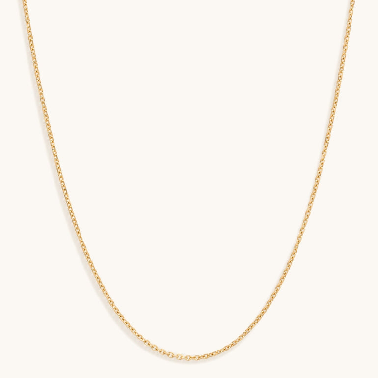 1.5mm Solid Gold Cable Chain - Sparkle Society