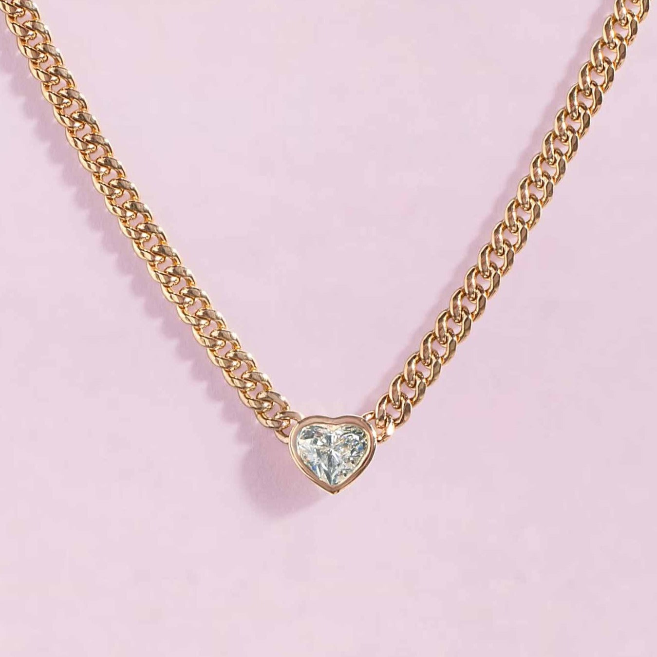 Single Diamond Cut Cuban Link Necklace - Sparkle Society