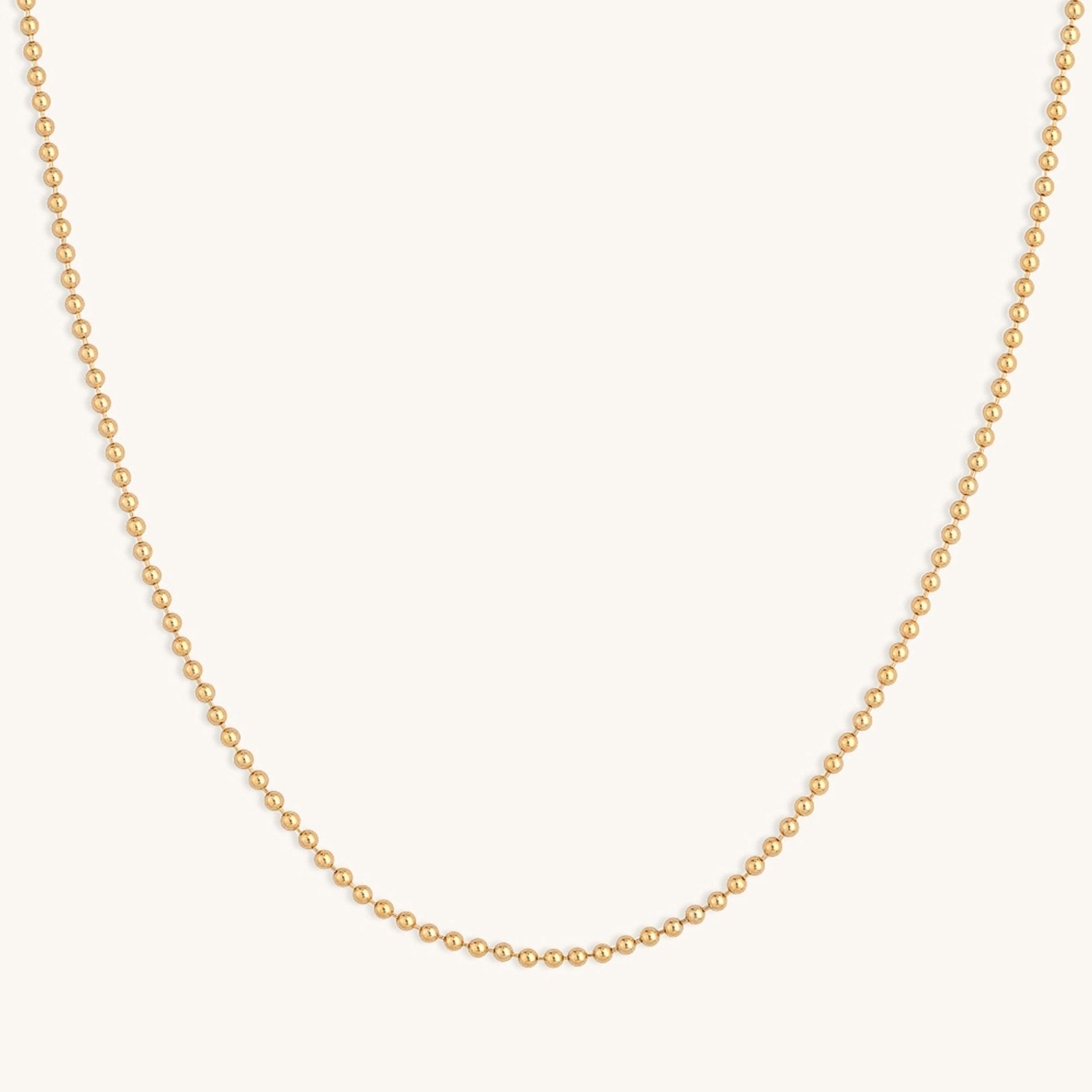 2.0mm Solid Gold Bead Chain - Sparkle Society