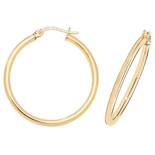2mm Hollow Gold Tube Hoops - Sparkle Society