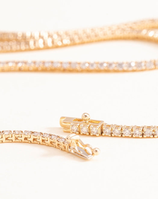 3.22ct Diamond Prong Tennis Necklace - Sparkle Society