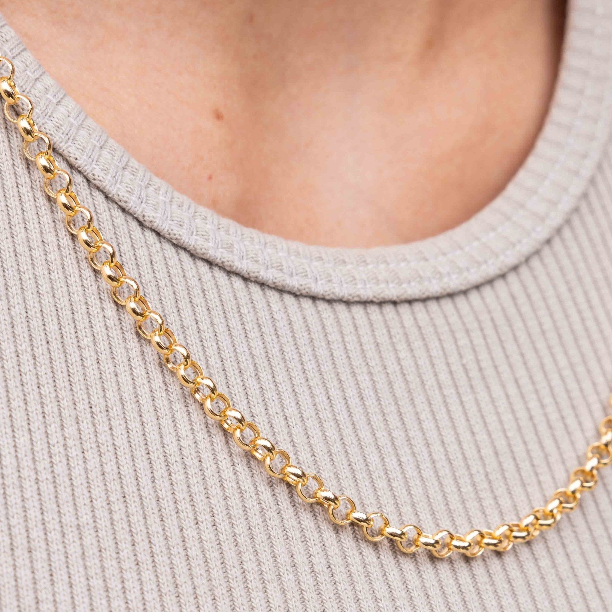 3.75mm Hollow Gold Rolo Necklace - Sparkle Society