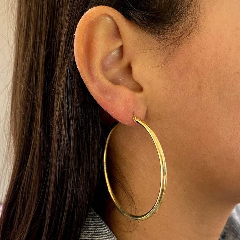 3mm Hollow Gold Tube Hoops - Sparkle Society