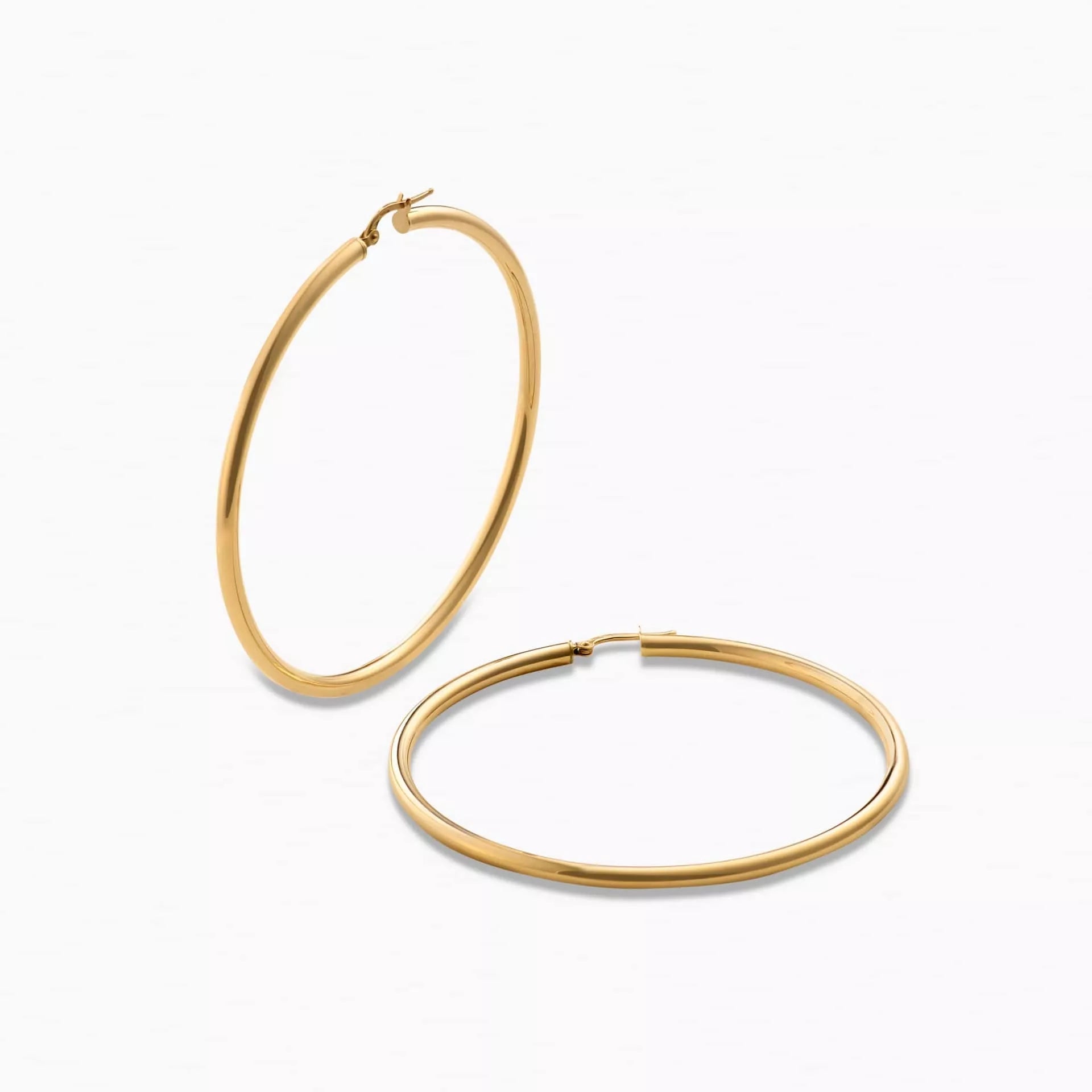 3mm Hollow Gold Tube Hoops - Sparkle Society
