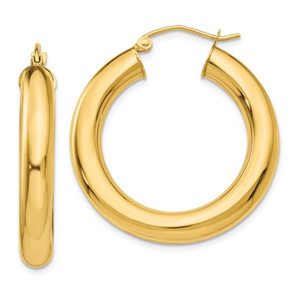 5mm Hollow Gold Tube Hoops - Sparkle Society