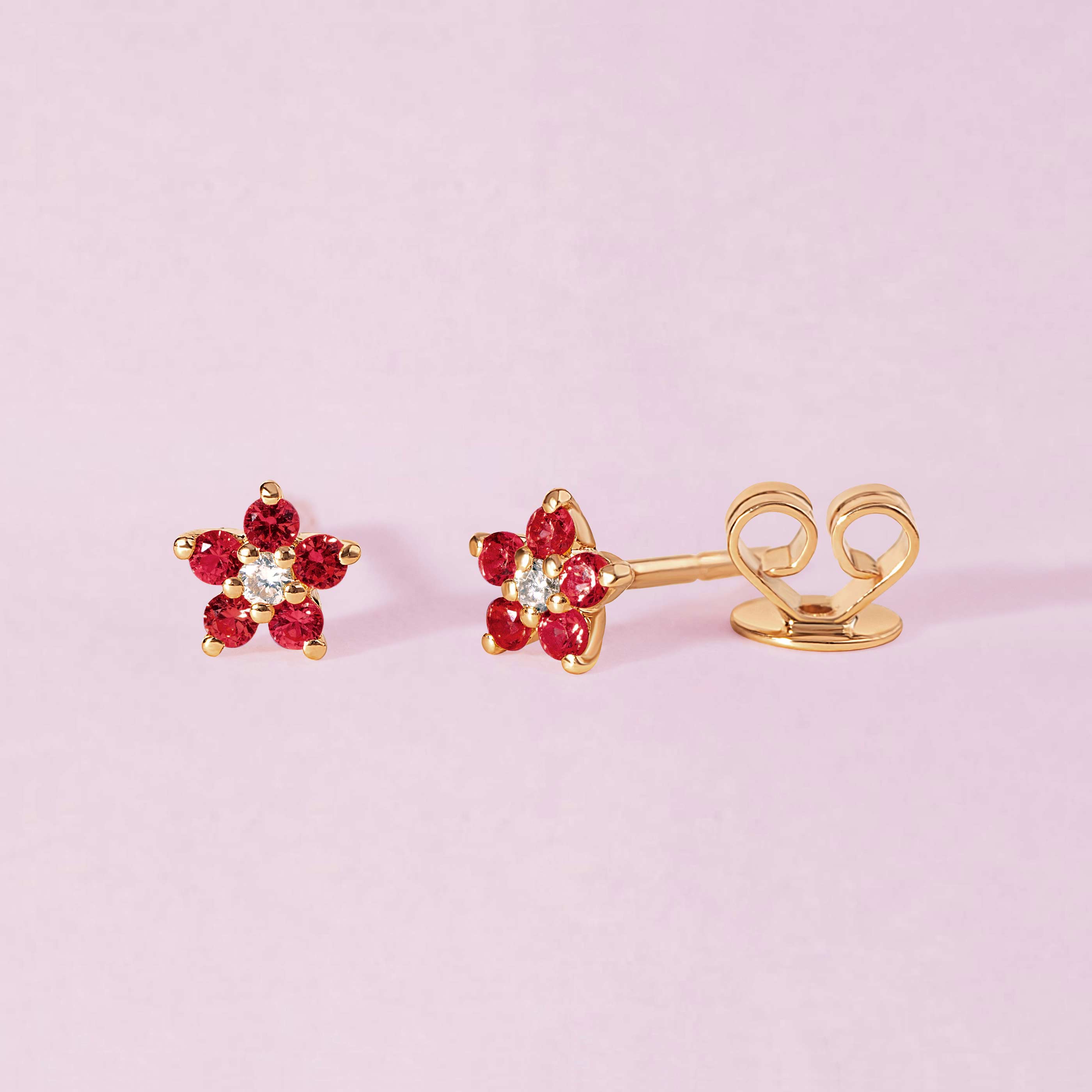Tiny Gemstone Flower Studs - Sparkle Society