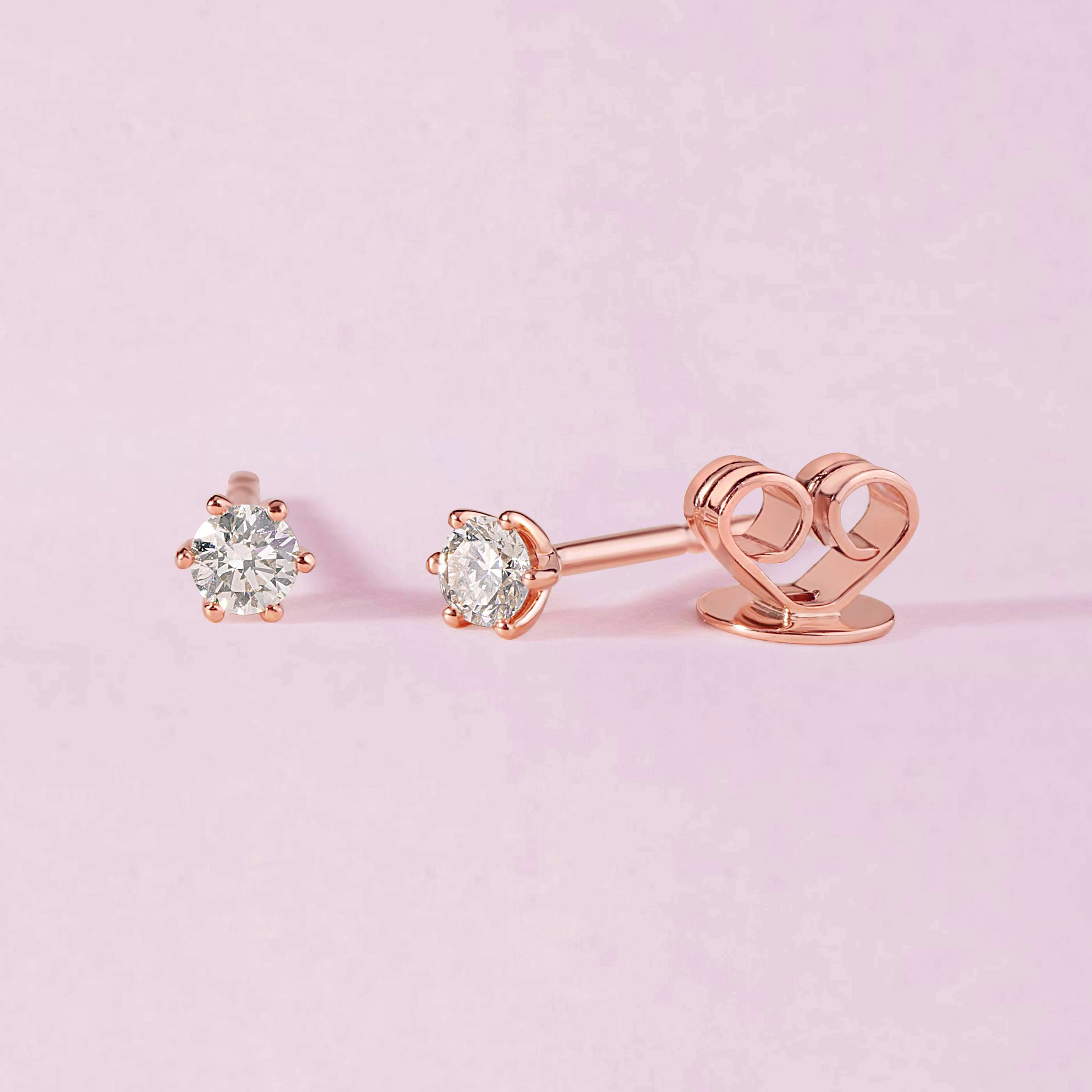 Single Diamond Stud Earrings - Sparkle Society