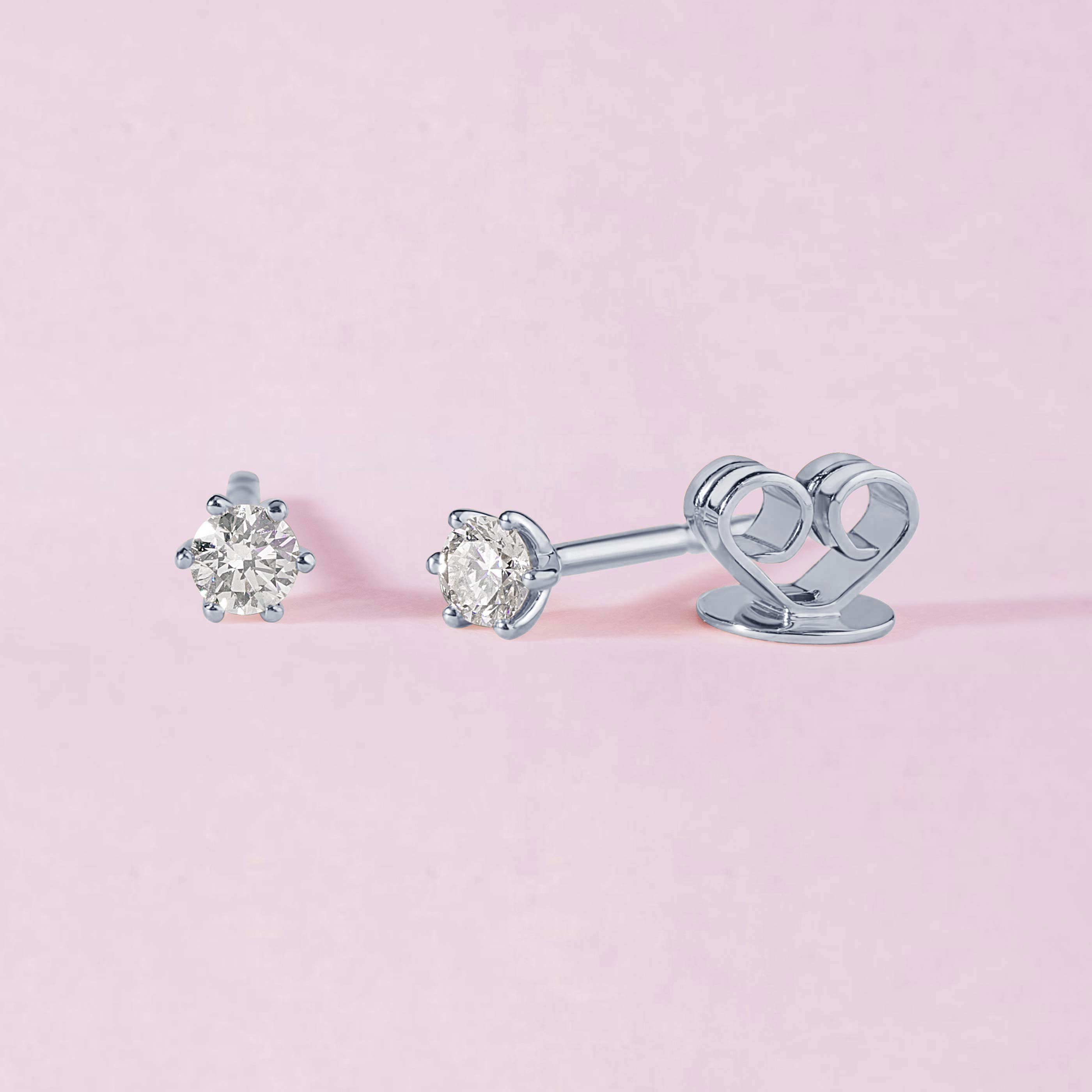 Single Diamond Stud Earrings - Sparkle Society