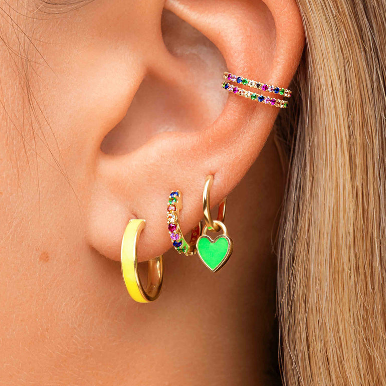 Enamel and Gold Hoops - Sparkle Society