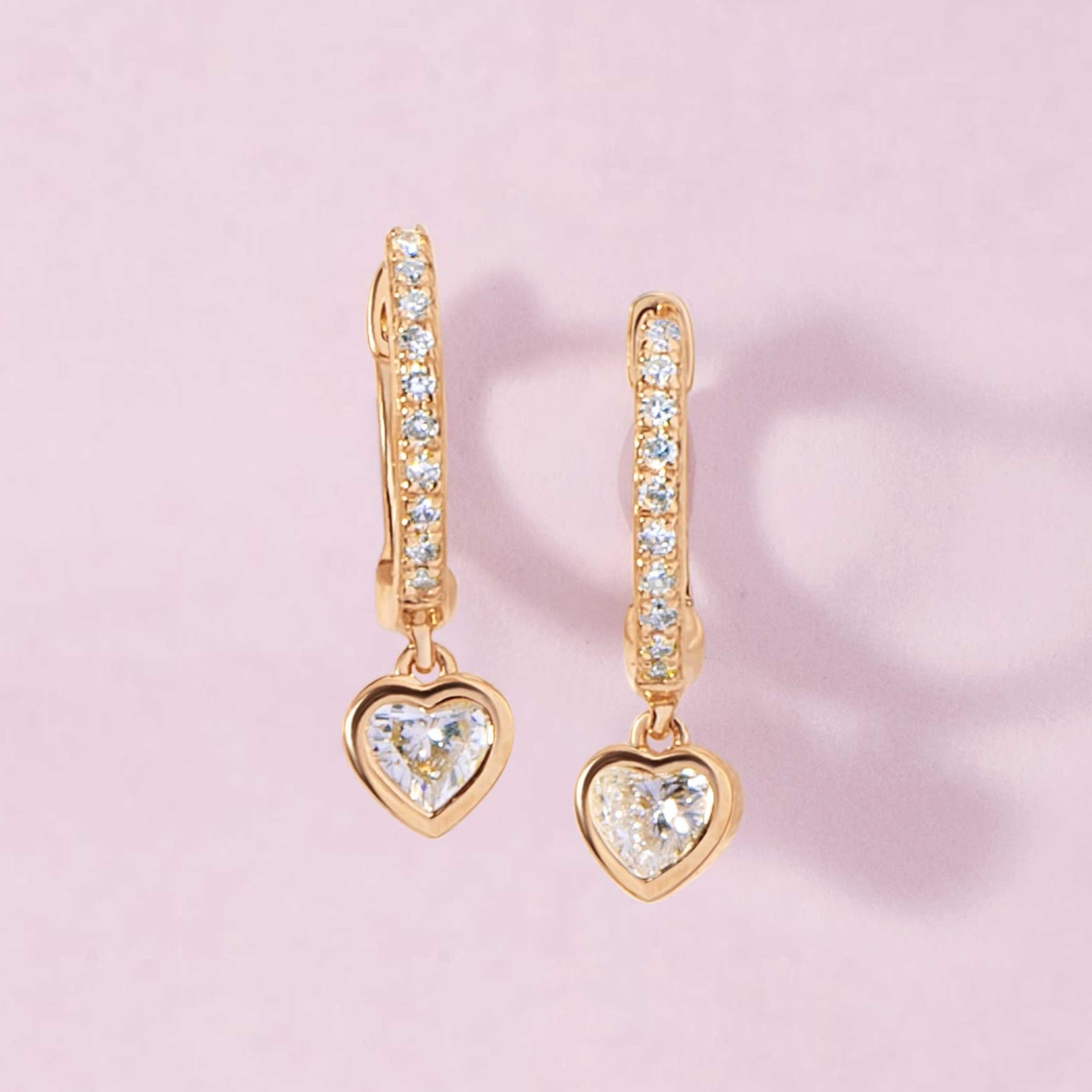 Gemstone Heart Shape Huggies - Sparkle Society