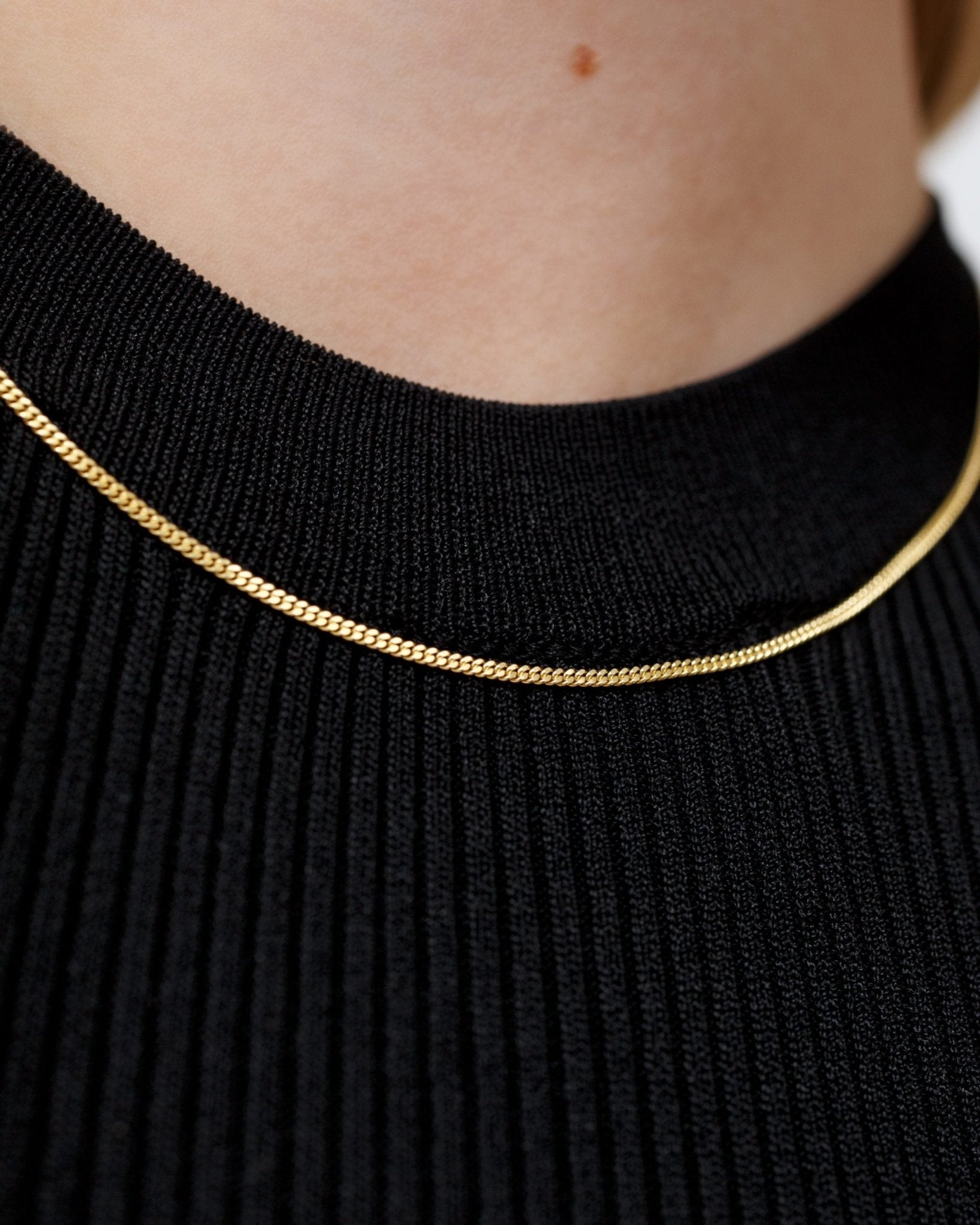 Baby Curb Solid Gold Chain - Sparkle Society