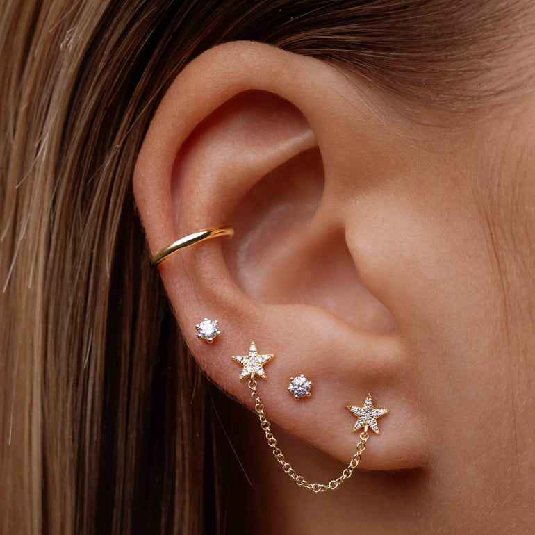 Single Diamond Stud Earrings - Sparkle Society