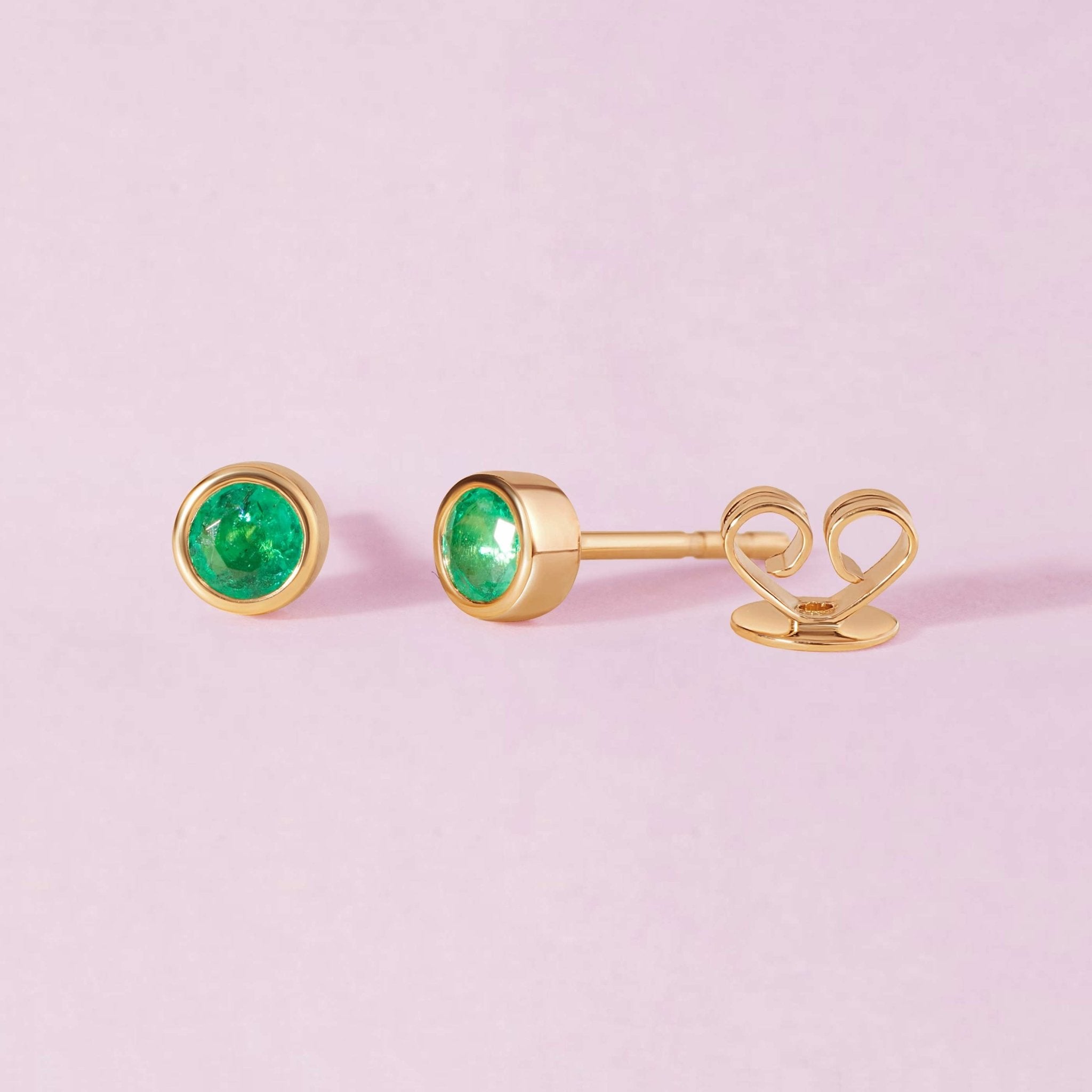 Single Birthstone Bezel Studs - Sparkle Society