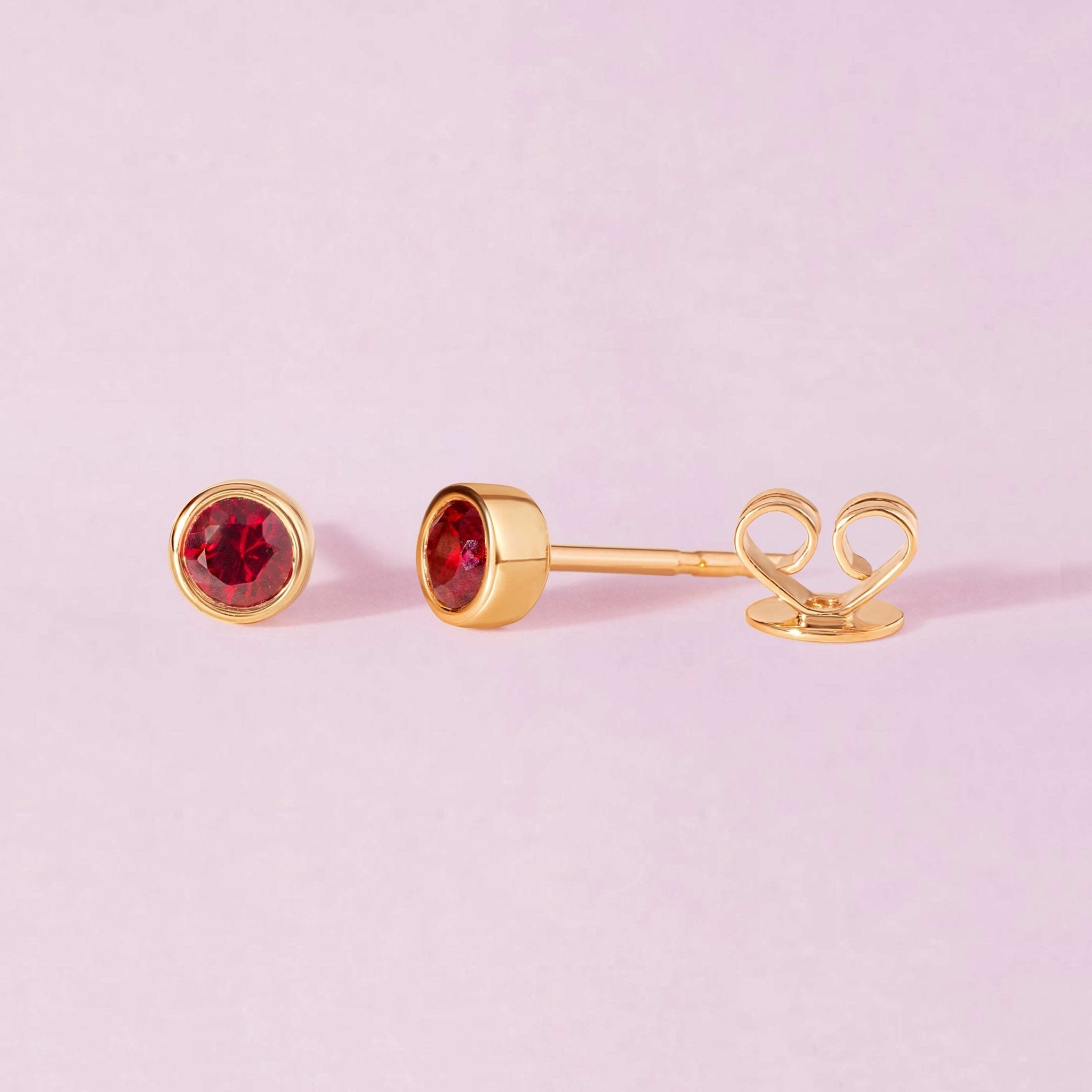 Single Birthstone Bezel Studs - Sparkle Society