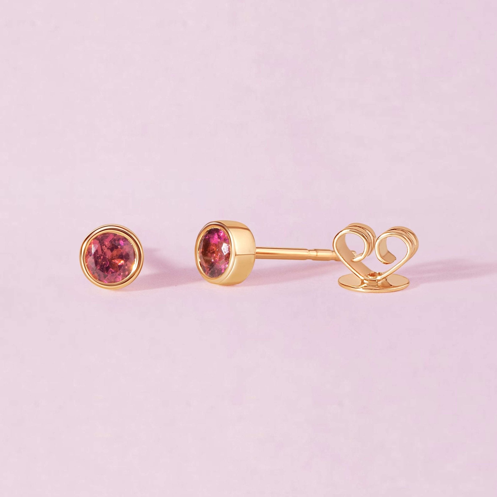 Single Birthstone Bezel Studs - Sparkle Society