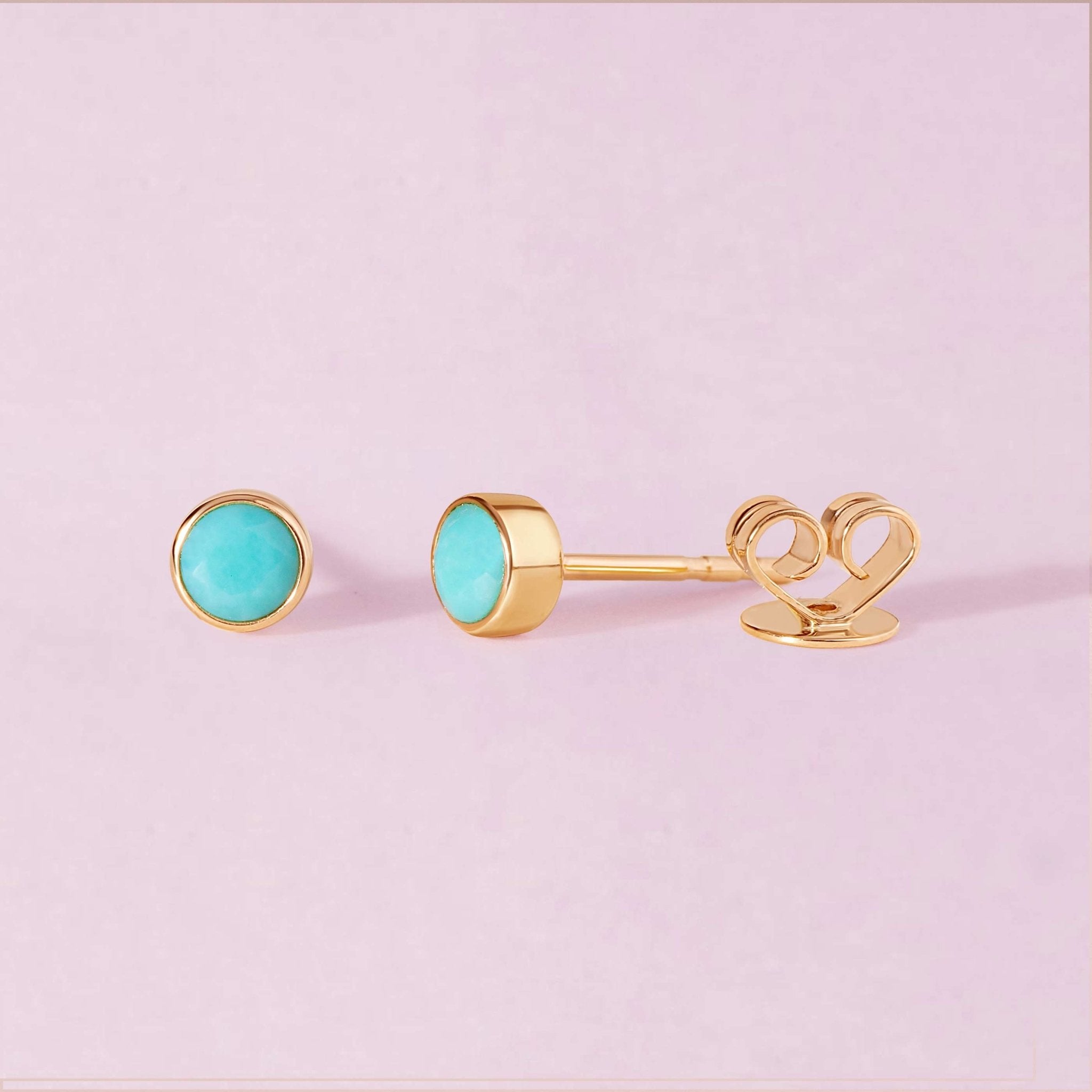 Single Birthstone Bezel Studs - Sparkle Society