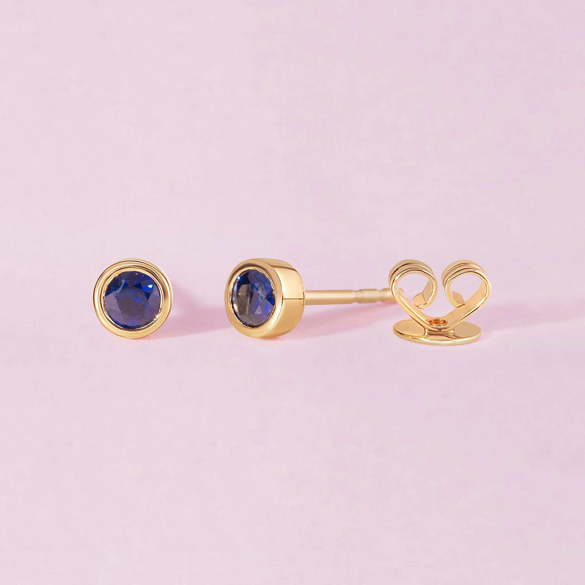 Single Birthstone Bezel Studs - Sparkle Society