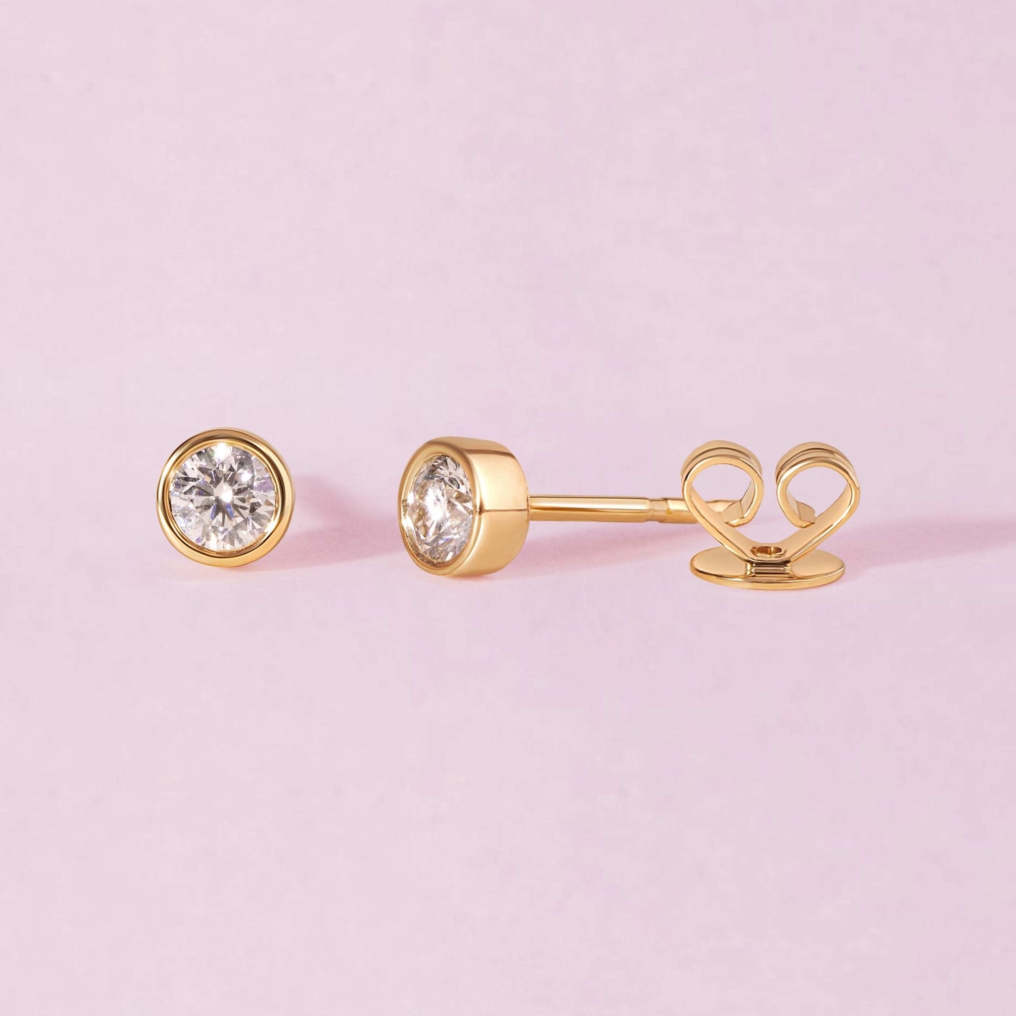 Single Birthstone Bezel Studs - Sparkle Society
