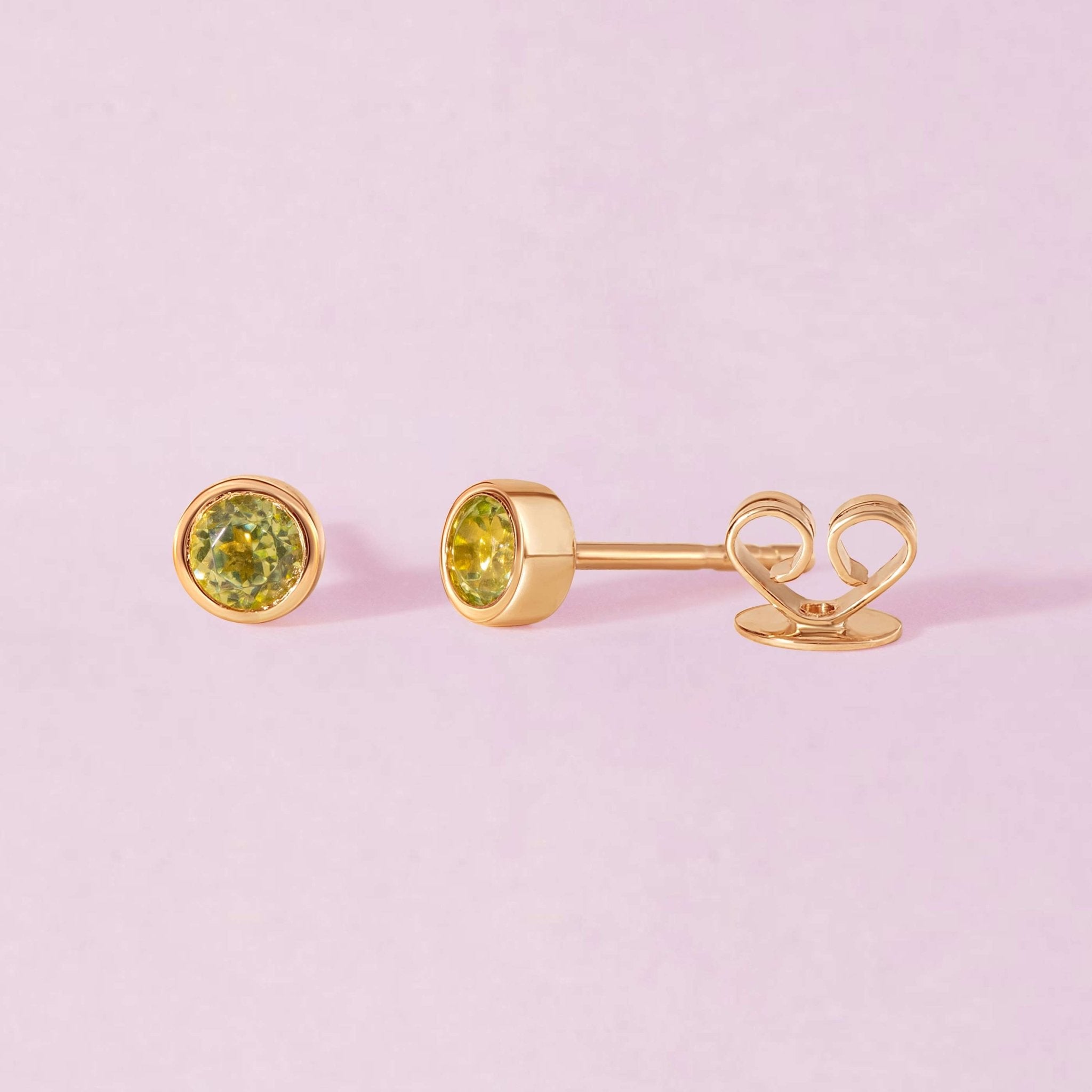 Single Birthstone Bezel Studs - Sparkle Society