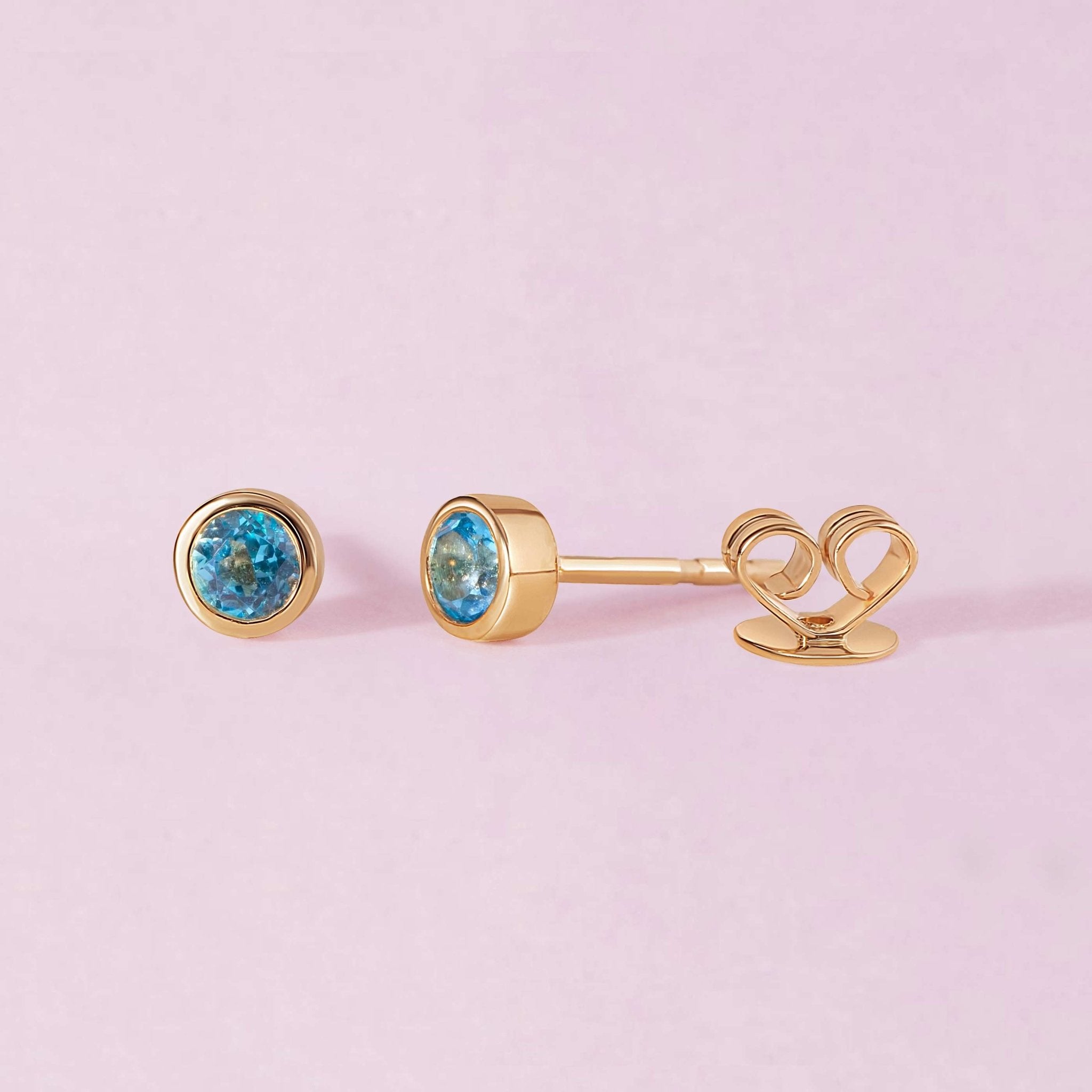 Single Birthstone Bezel Studs - Sparkle Society