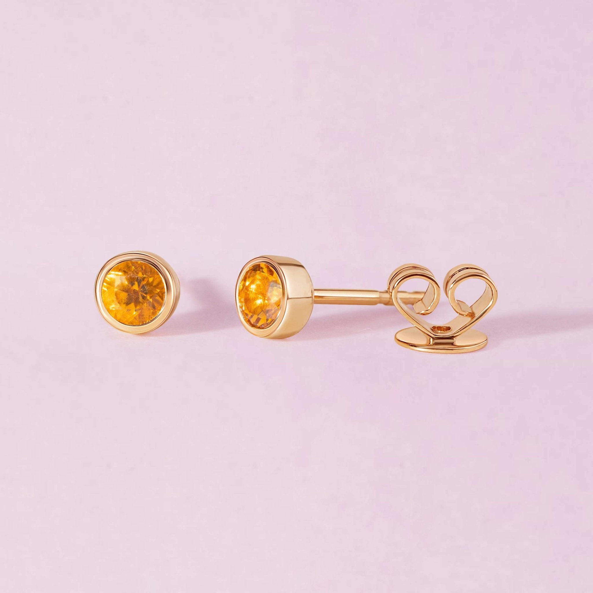 Single Birthstone Bezel Studs - Sparkle Society