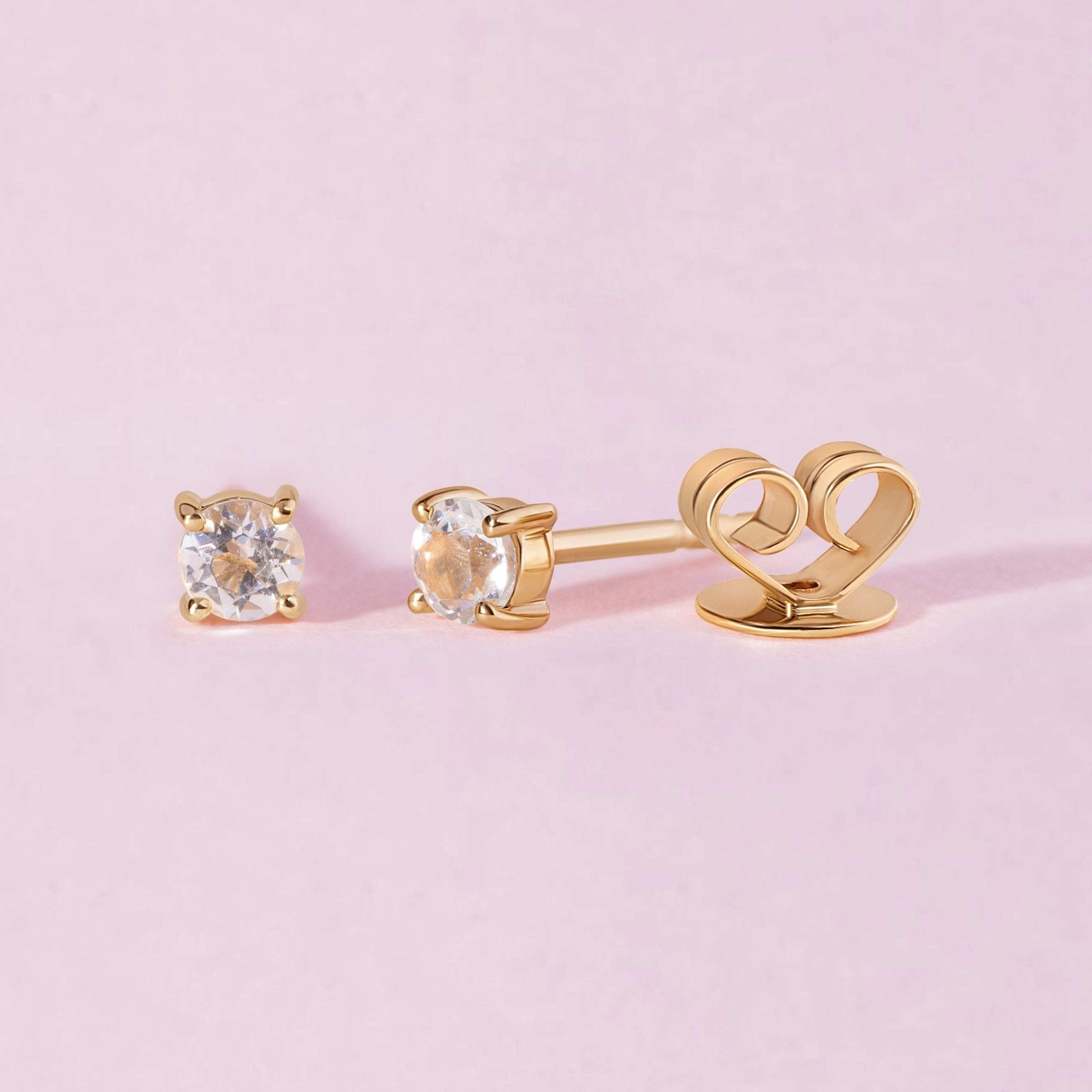 Single Birthstone Prong Studs - Sparkle Society