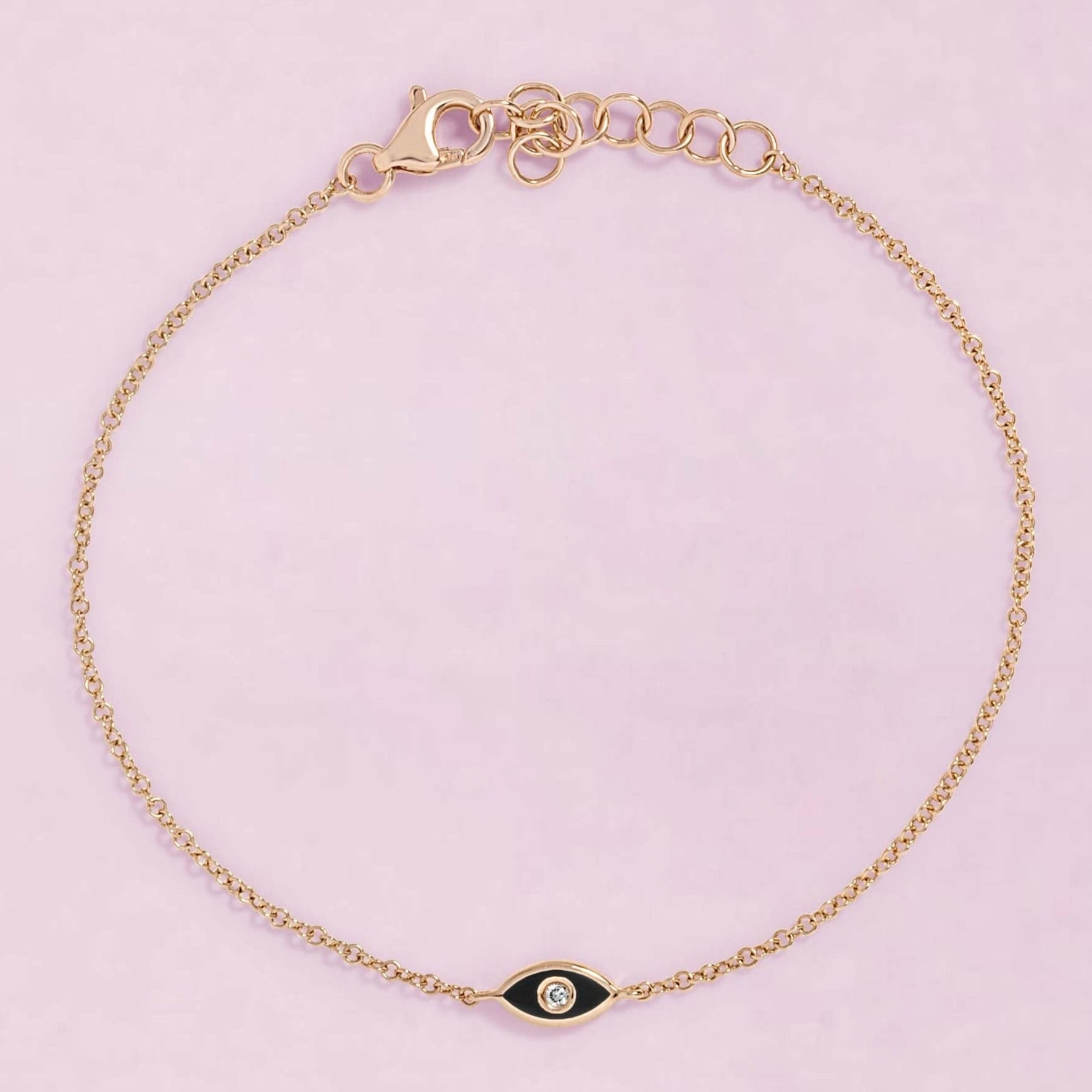 Black Enamel Evil Eye Bracelet - Sparkle Society
