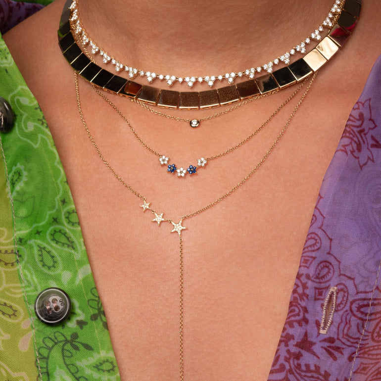 Gemstone Multi Flower Necklace - Sparkle Society