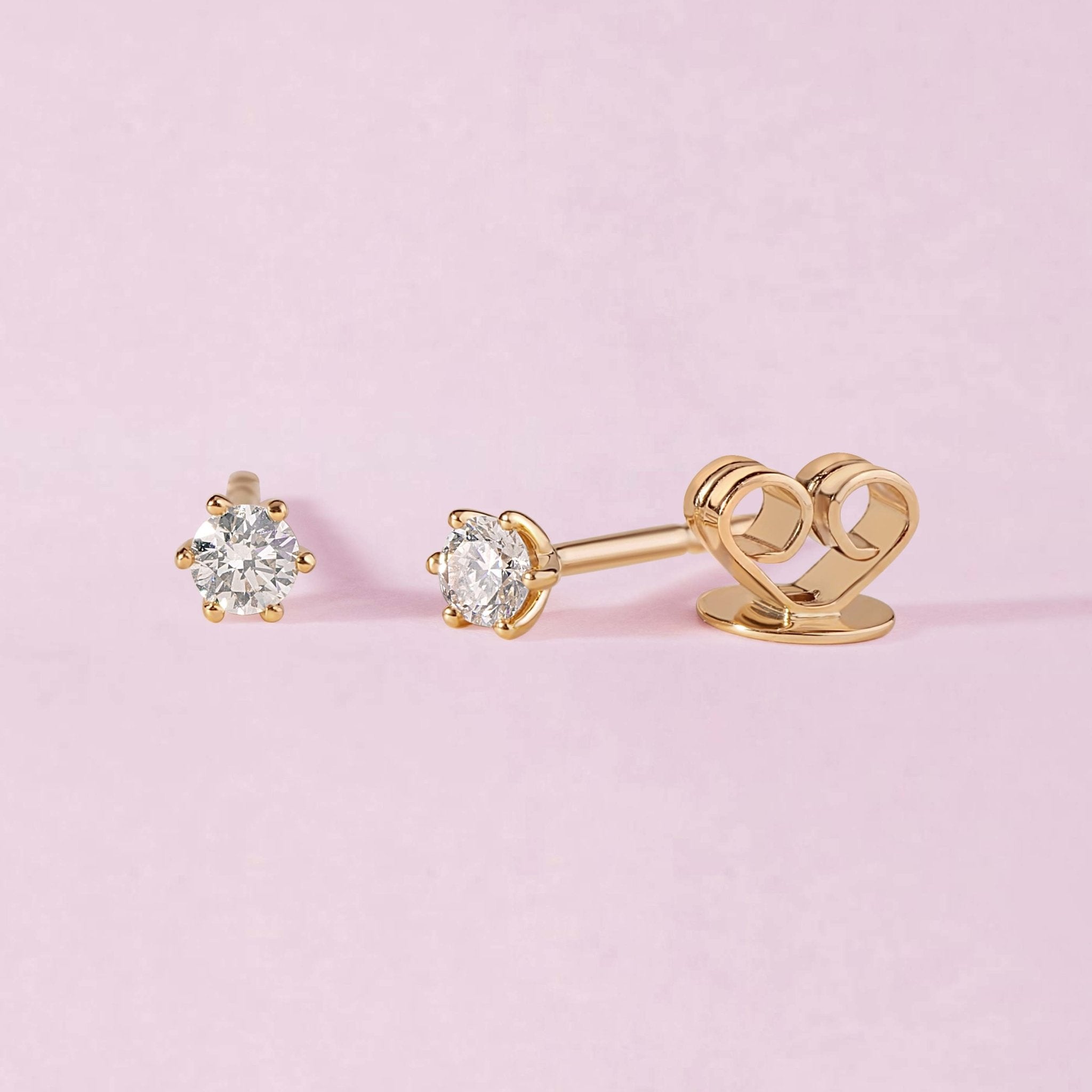 Single Diamond Stud Earrings - Sparkle Society