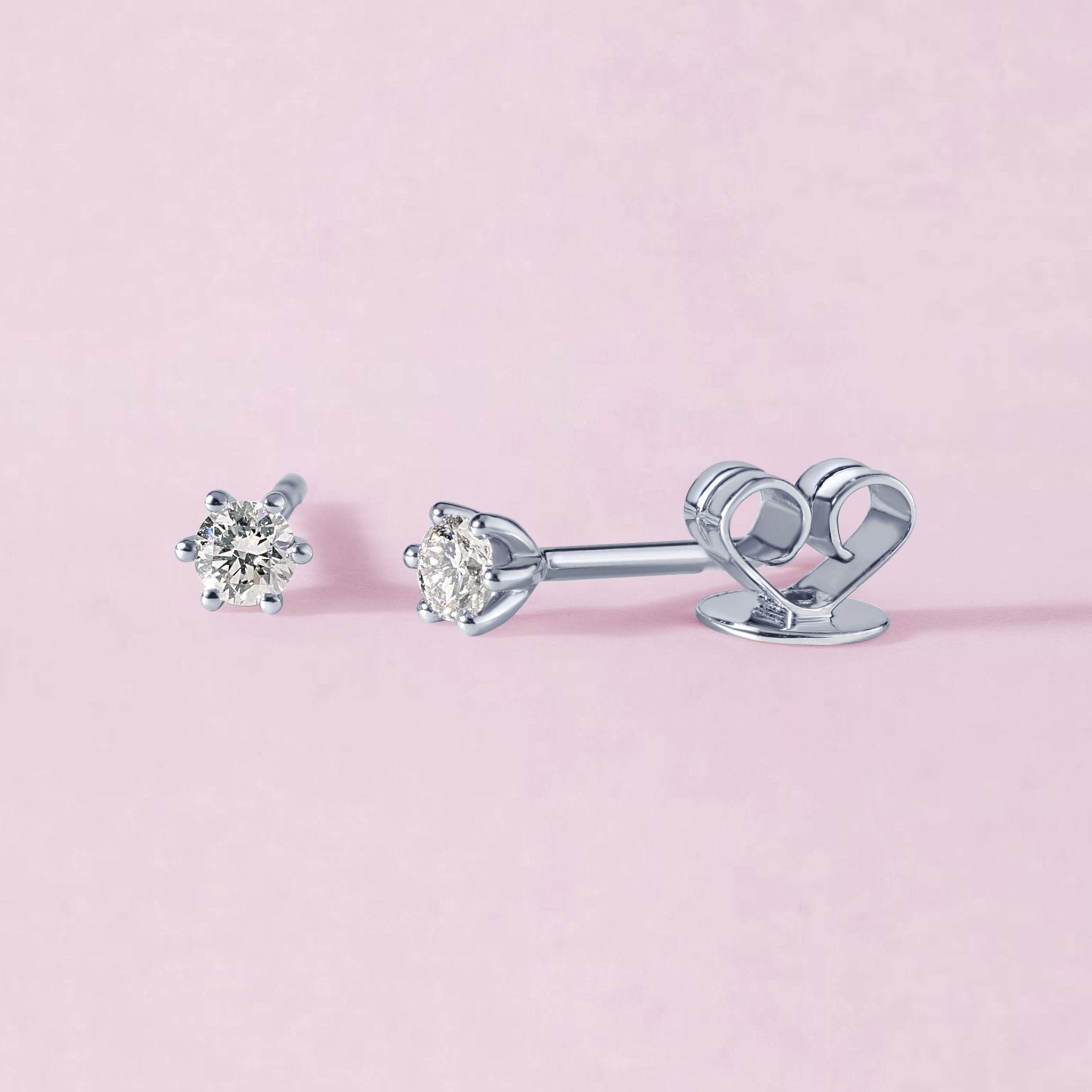 Single Diamond Stud Earrings - Sparkle Society