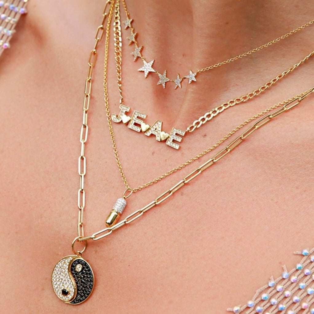 Gold pill necklace sales
