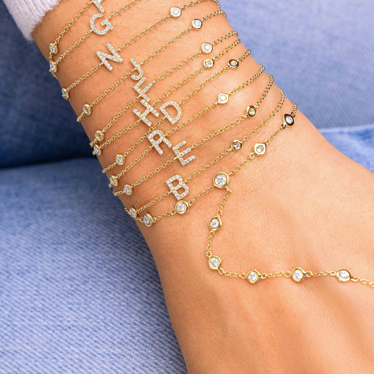 Diamond Bezel Hand Chain Bracelet - Sparkle Society
