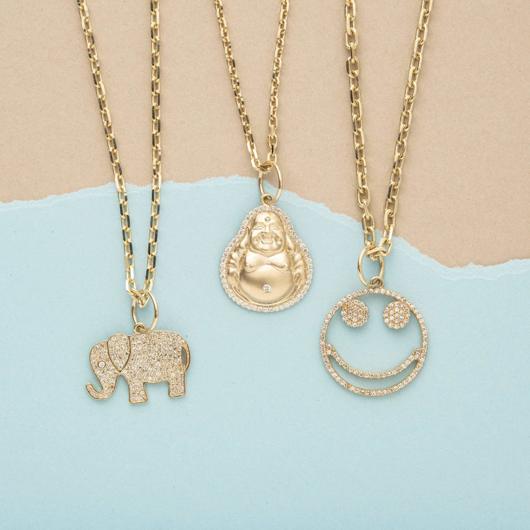 Diamond Elephant Necklace Charm - Sparkle Society