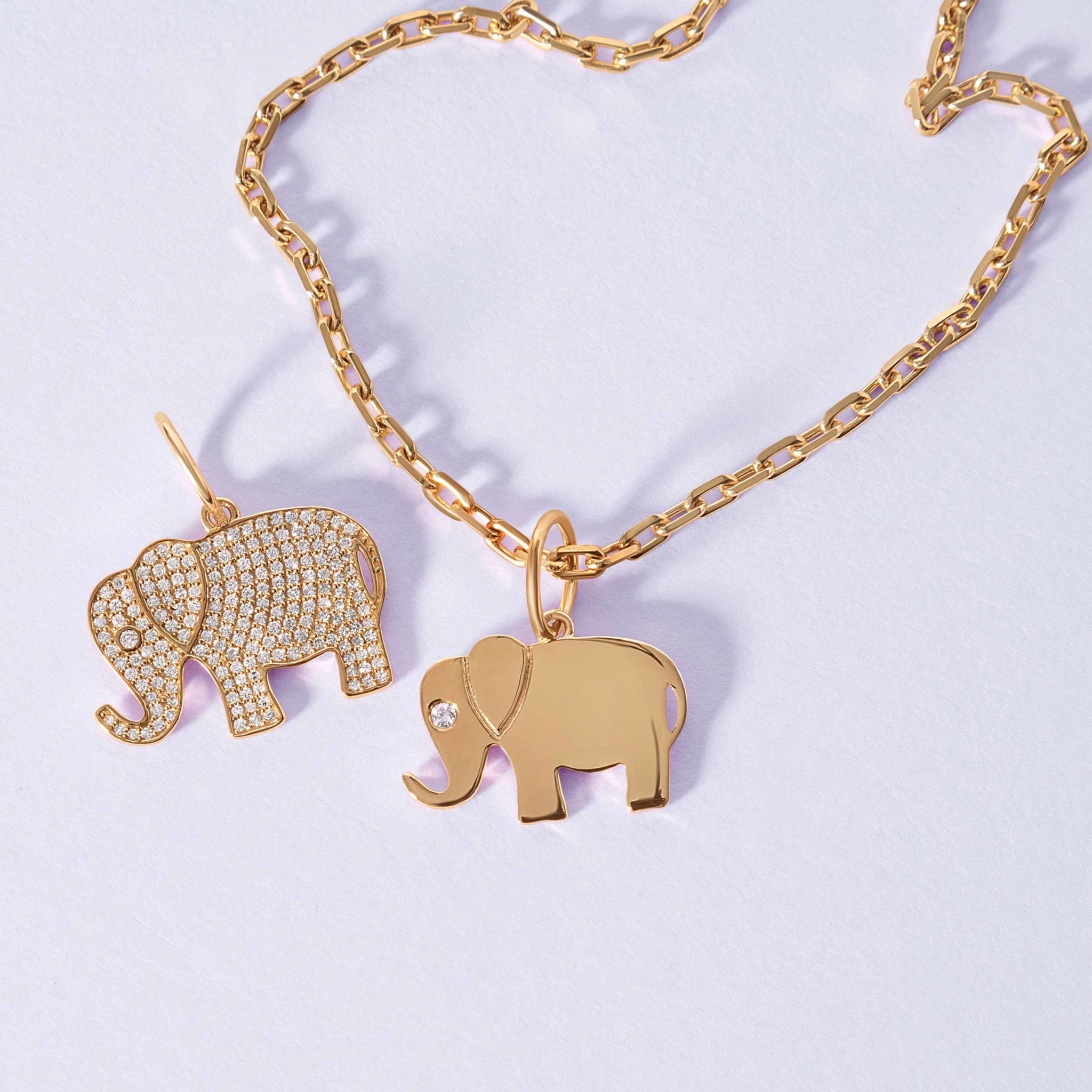 Rose Quartz Elephant Pendant necklace silver chain for women – Kiri Kiri