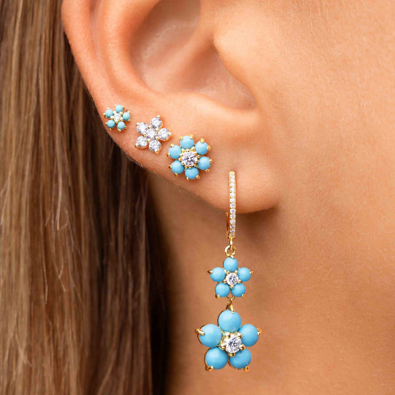 Diamond Flower Stud Earring - Eleonora Beracasa