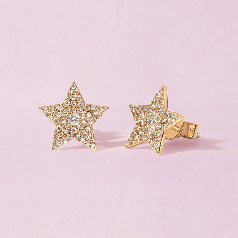 Perfect Diamond Star Stud Earrings - Sparkle Society