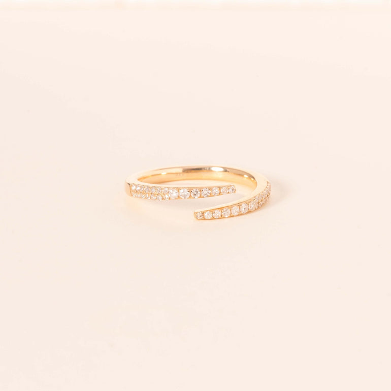 Diamond Open Claw Band Ring - Sparkle Society